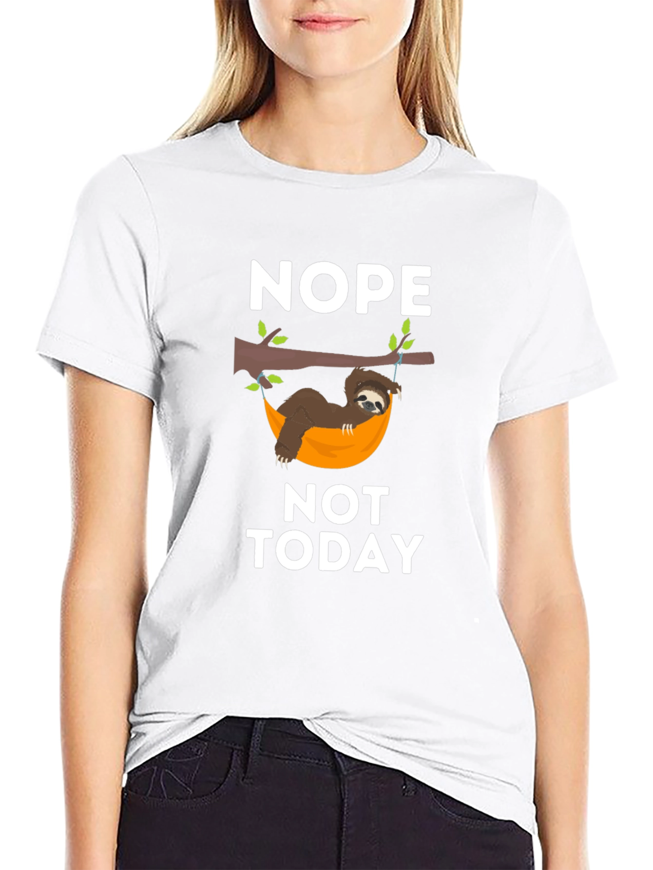 Nope Not Today Sloth Graphic T-Shirt