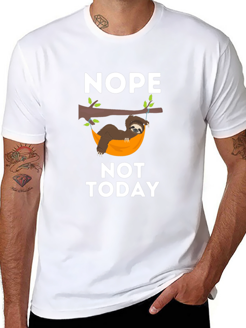 Nope Not Today Sloth Graphic T-Shirt