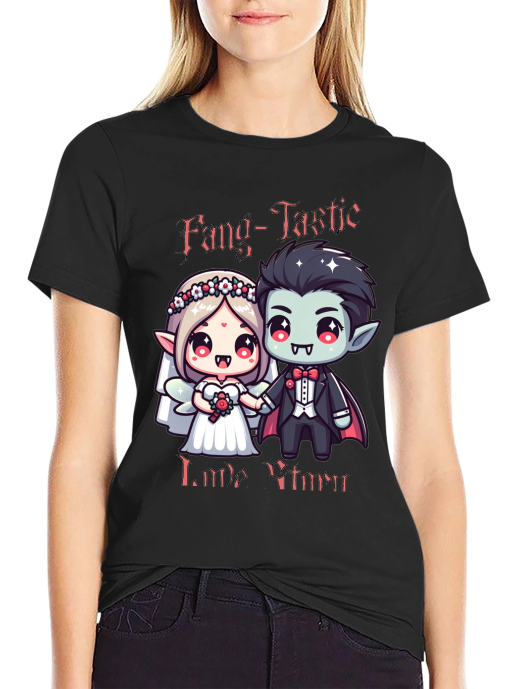 Fang-Tastic Vampire Couple Graphic Tee