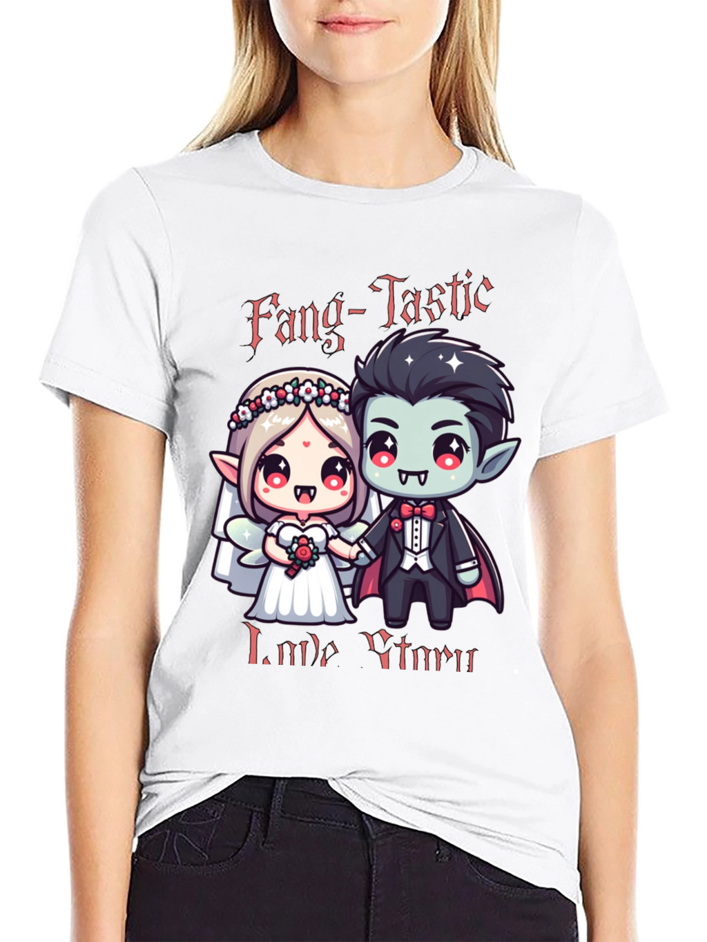 Fang-Tastic Vampire Couple Graphic Tee