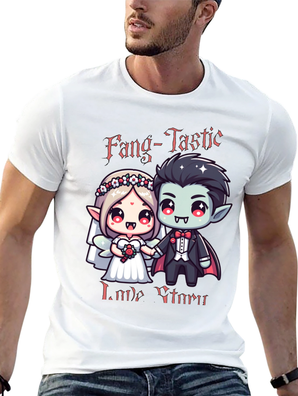 Fang-Tastic Vampire Couple Graphic Tee