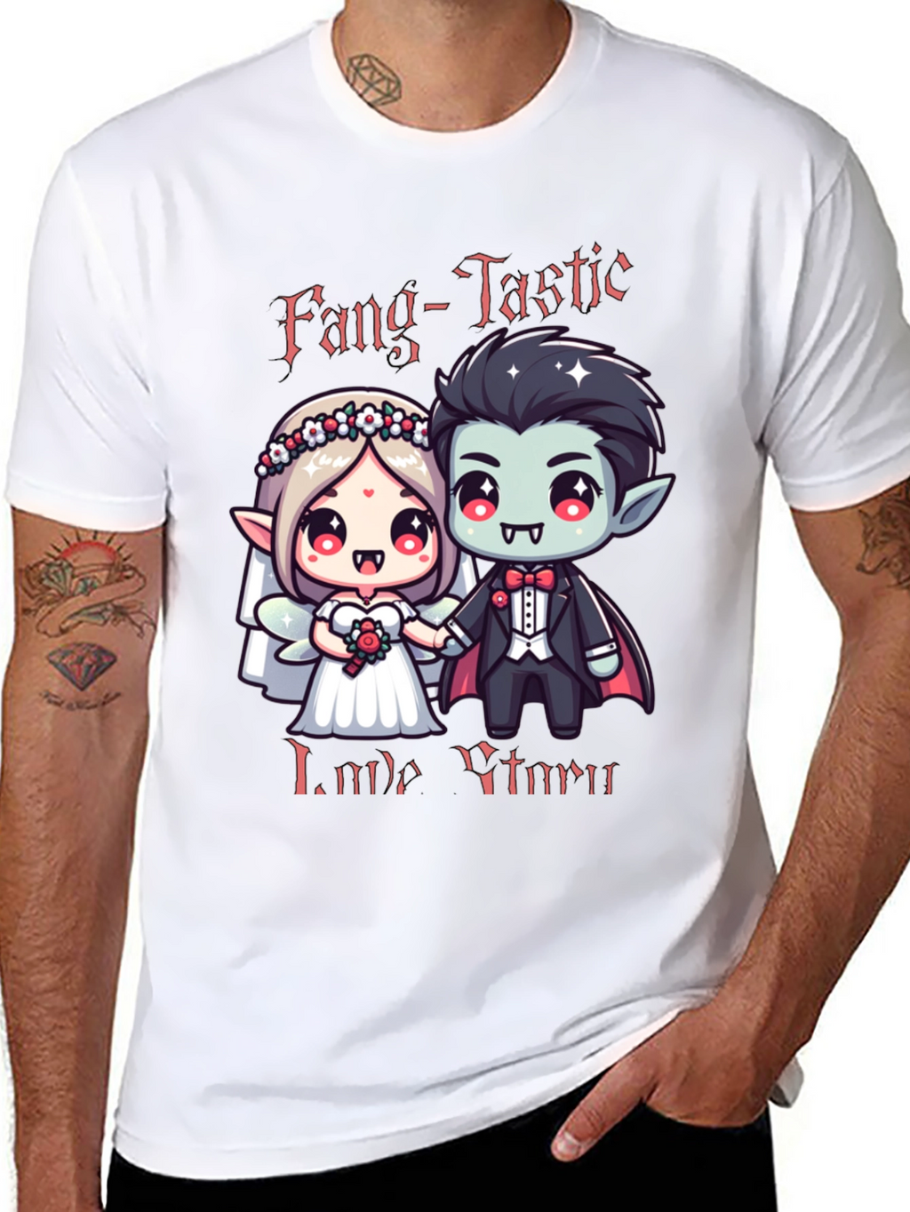 Fang-Tastic Vampire Couple Graphic Tee