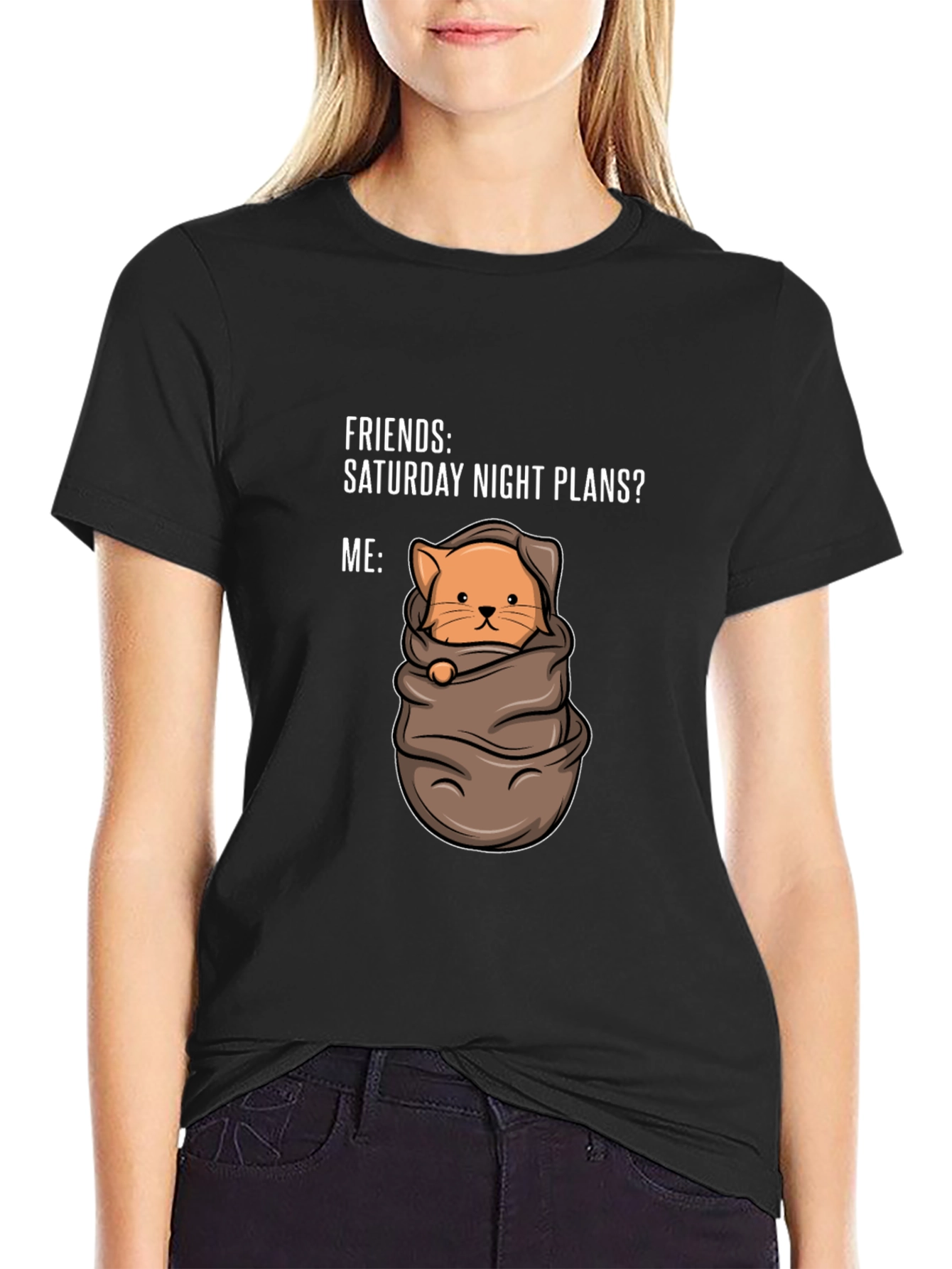 Cozy Cat Saturday Night T-Shirt
