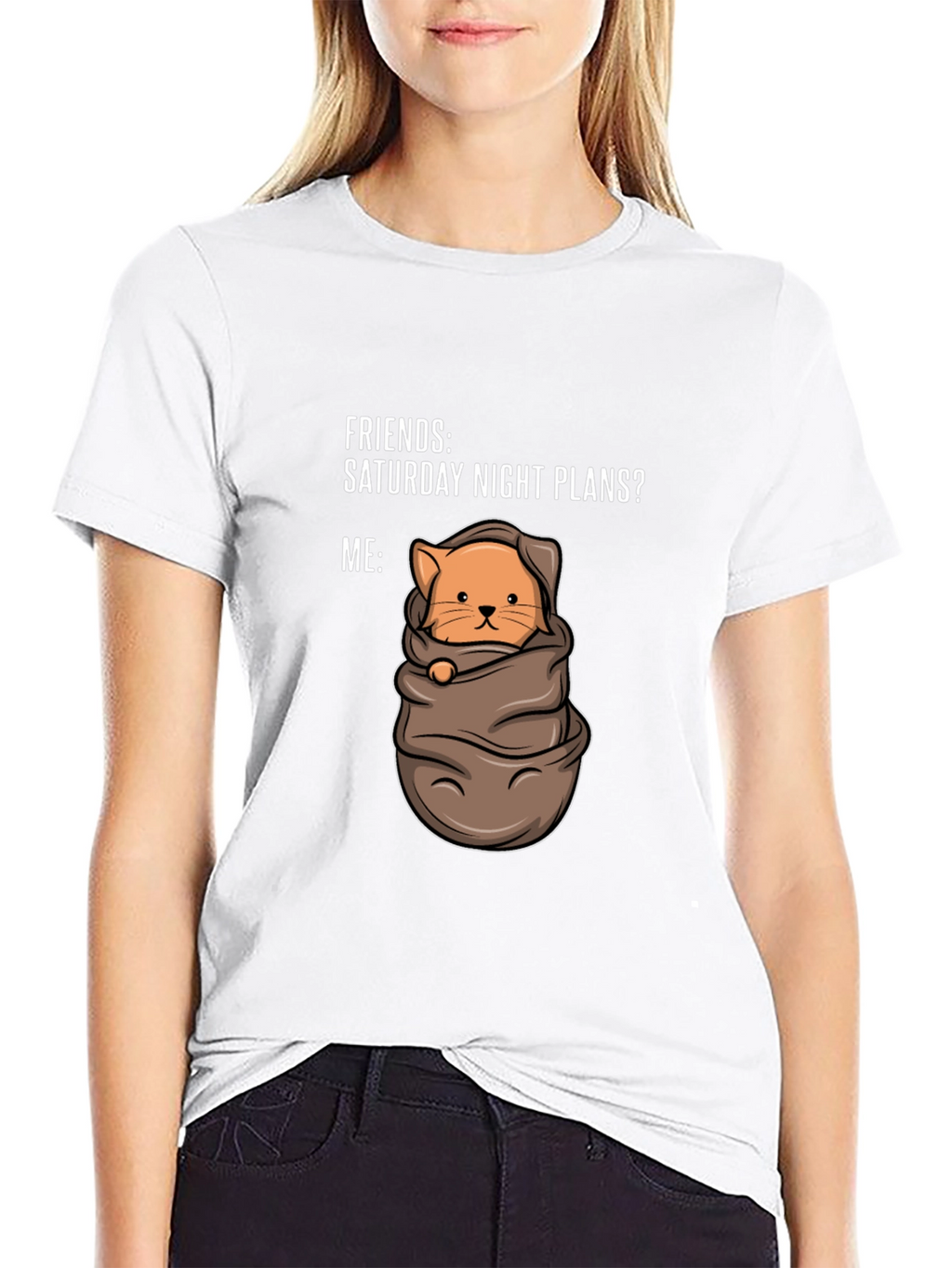 Cozy Cat Saturday Night T-Shirt