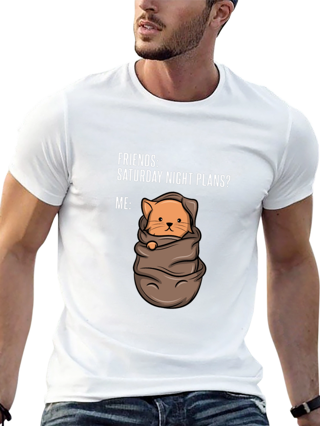 Cozy Cat Saturday Night T-Shirt