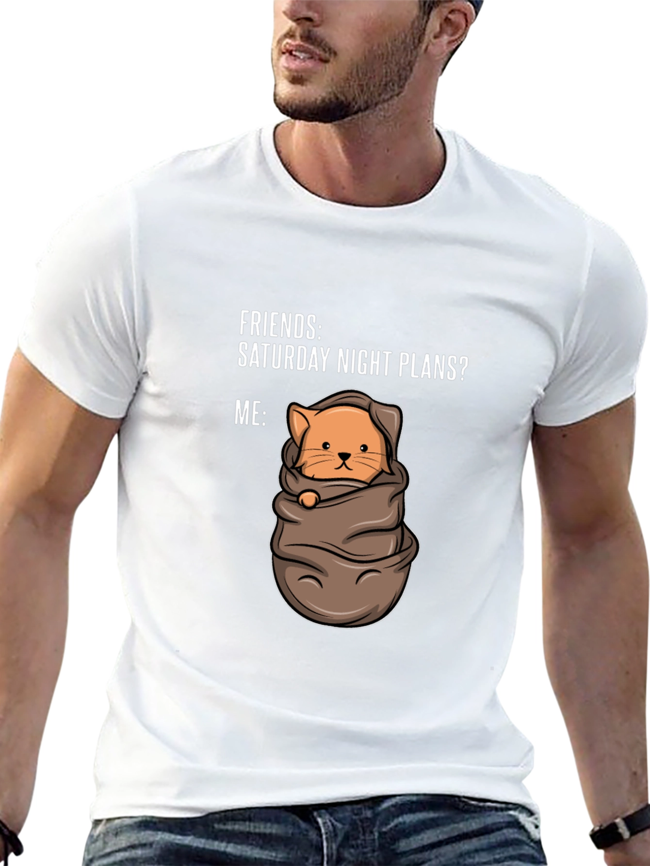 Cozy Cat Saturday Night T-Shirt