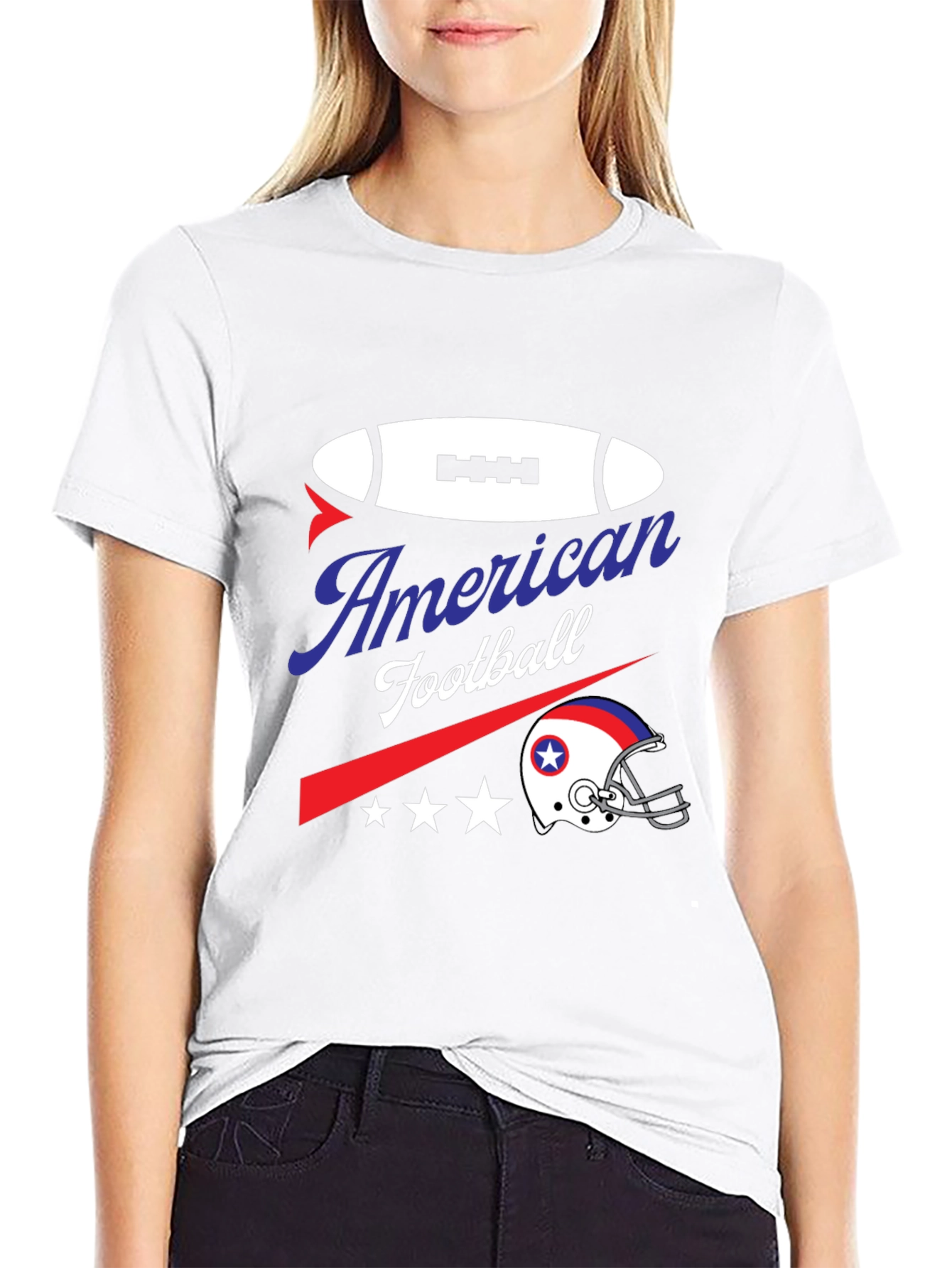 American Football Graphic Tee - Patriotic Design