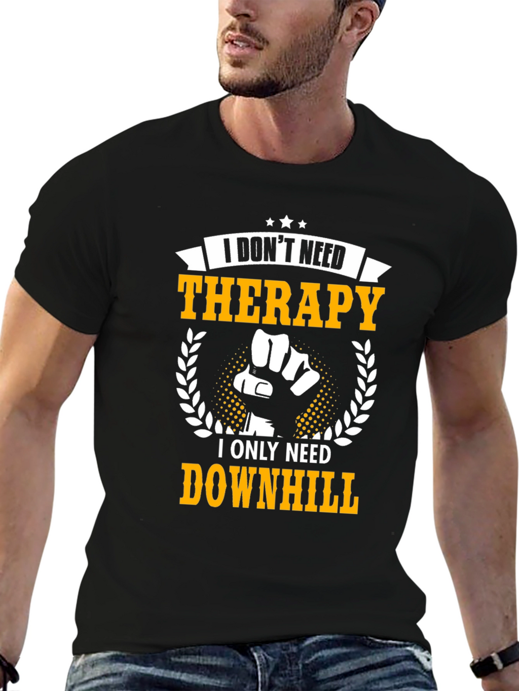 Downhill Therapy Graphic Tee - Black