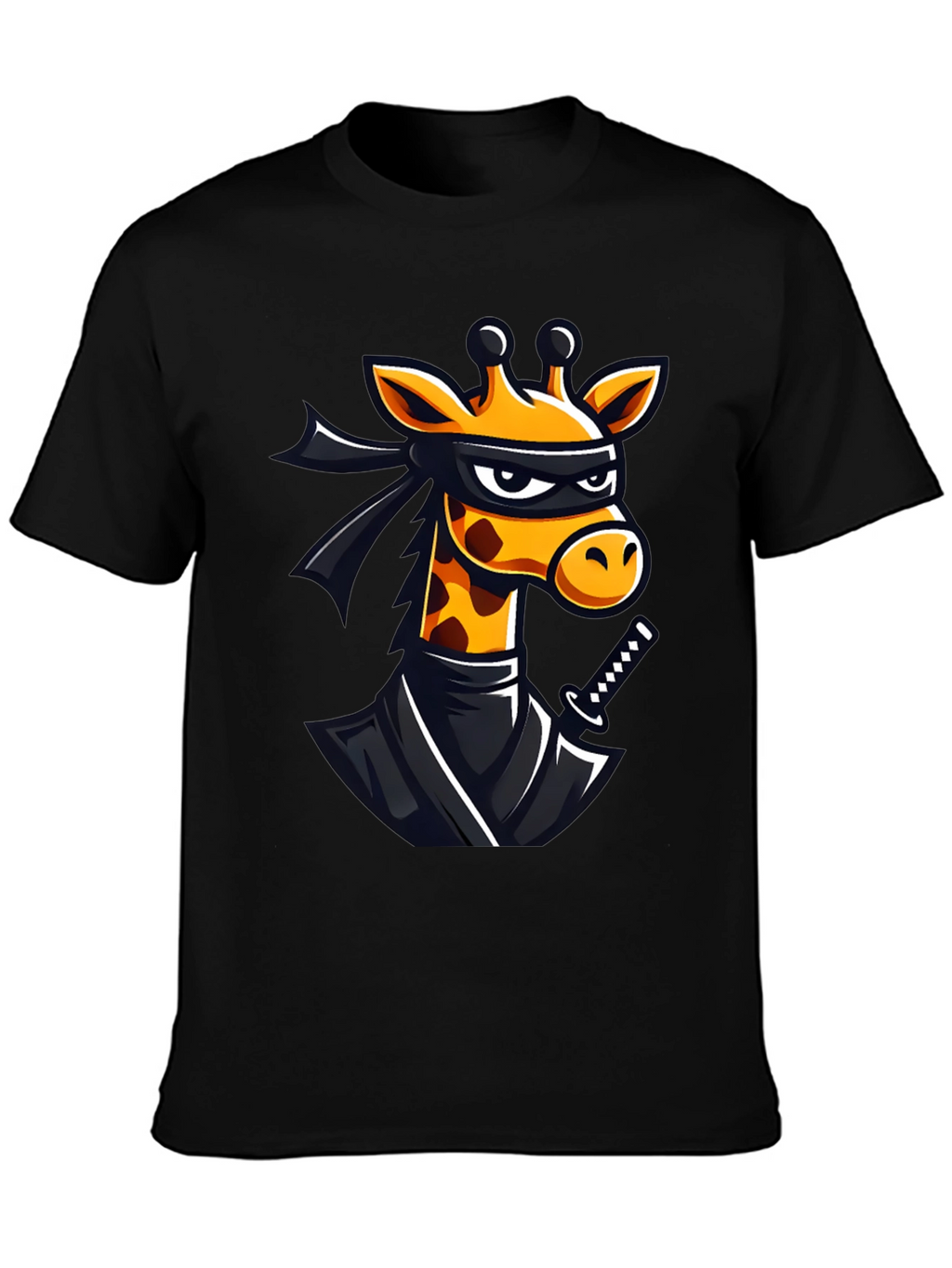 Ninja Giraffe Graphic T-Shirt - Black Cotton Tee