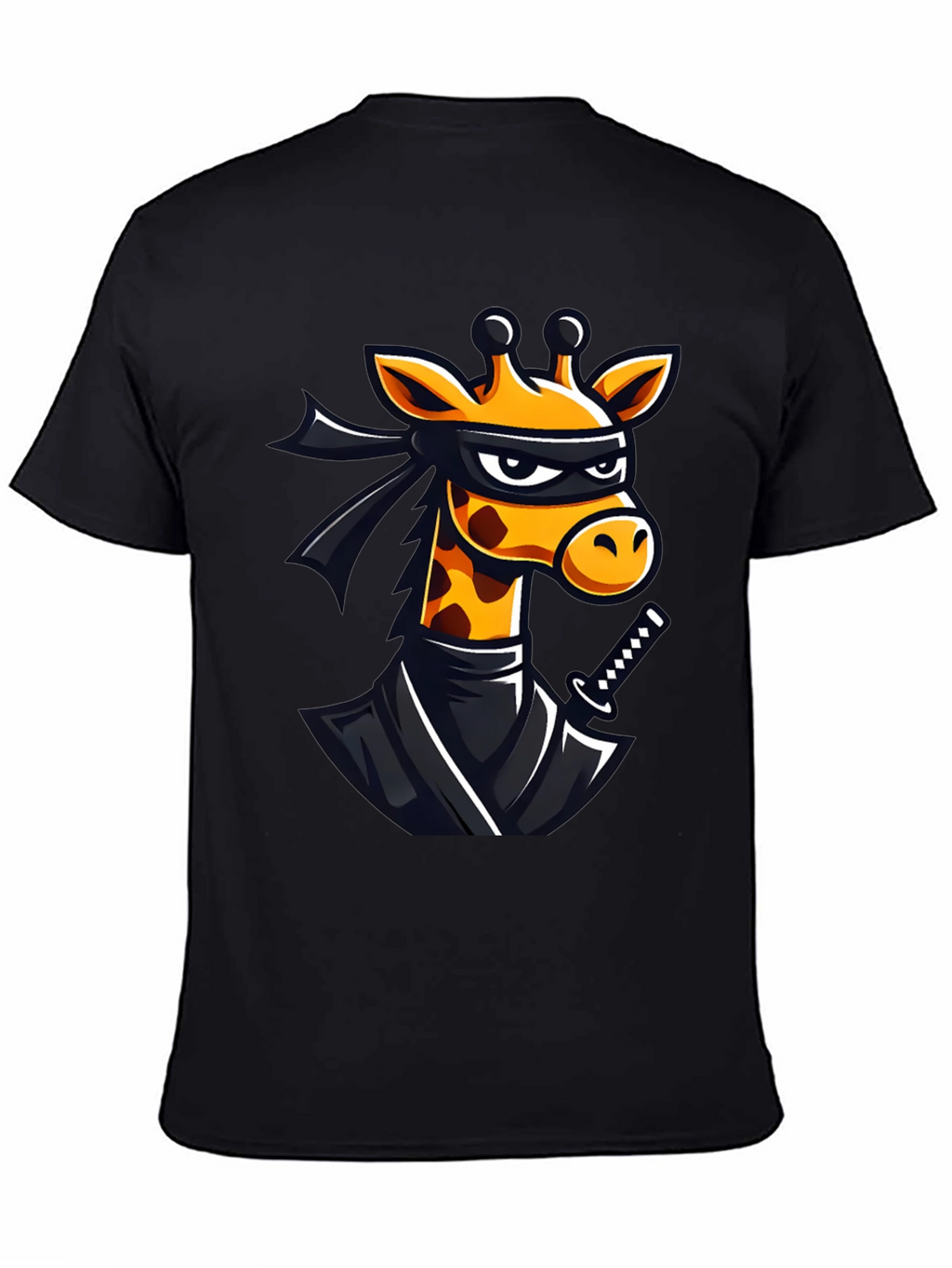 Ninja Giraffe Graphic T-Shirt - Black Cotton Tee