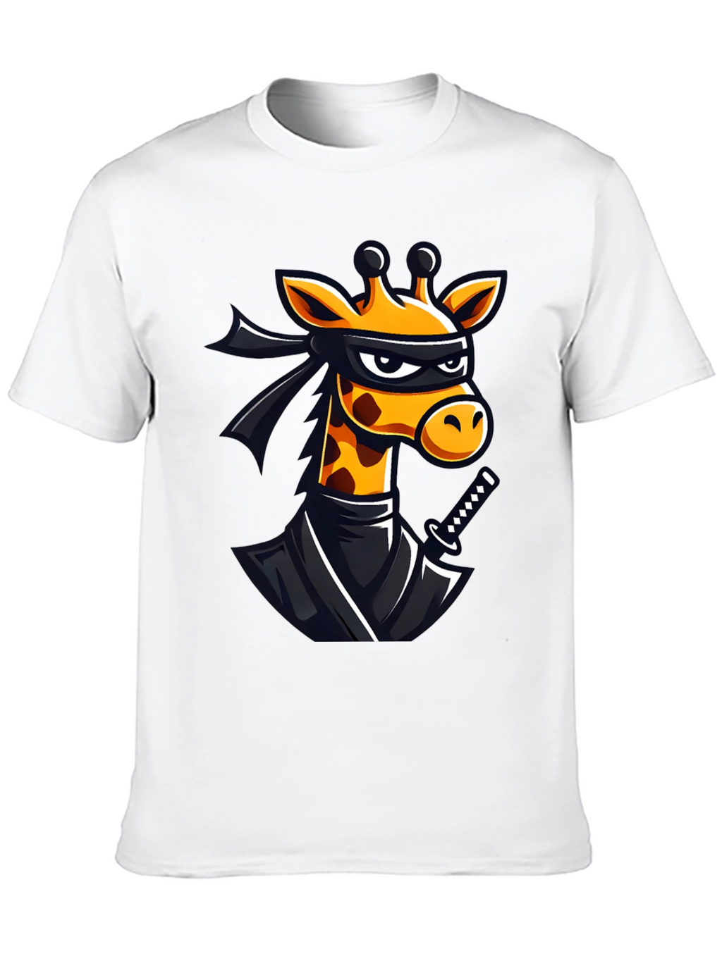 Ninja Giraffe Graphic T-Shirt - Black Cotton Tee