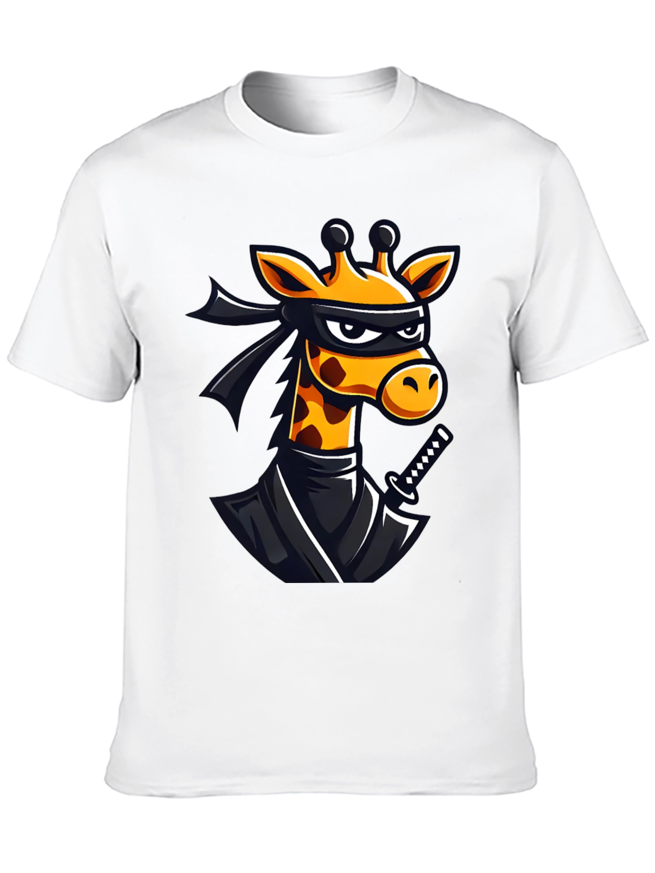 Ninja Giraffe Graphic T-Shirt - Black Cotton Tee