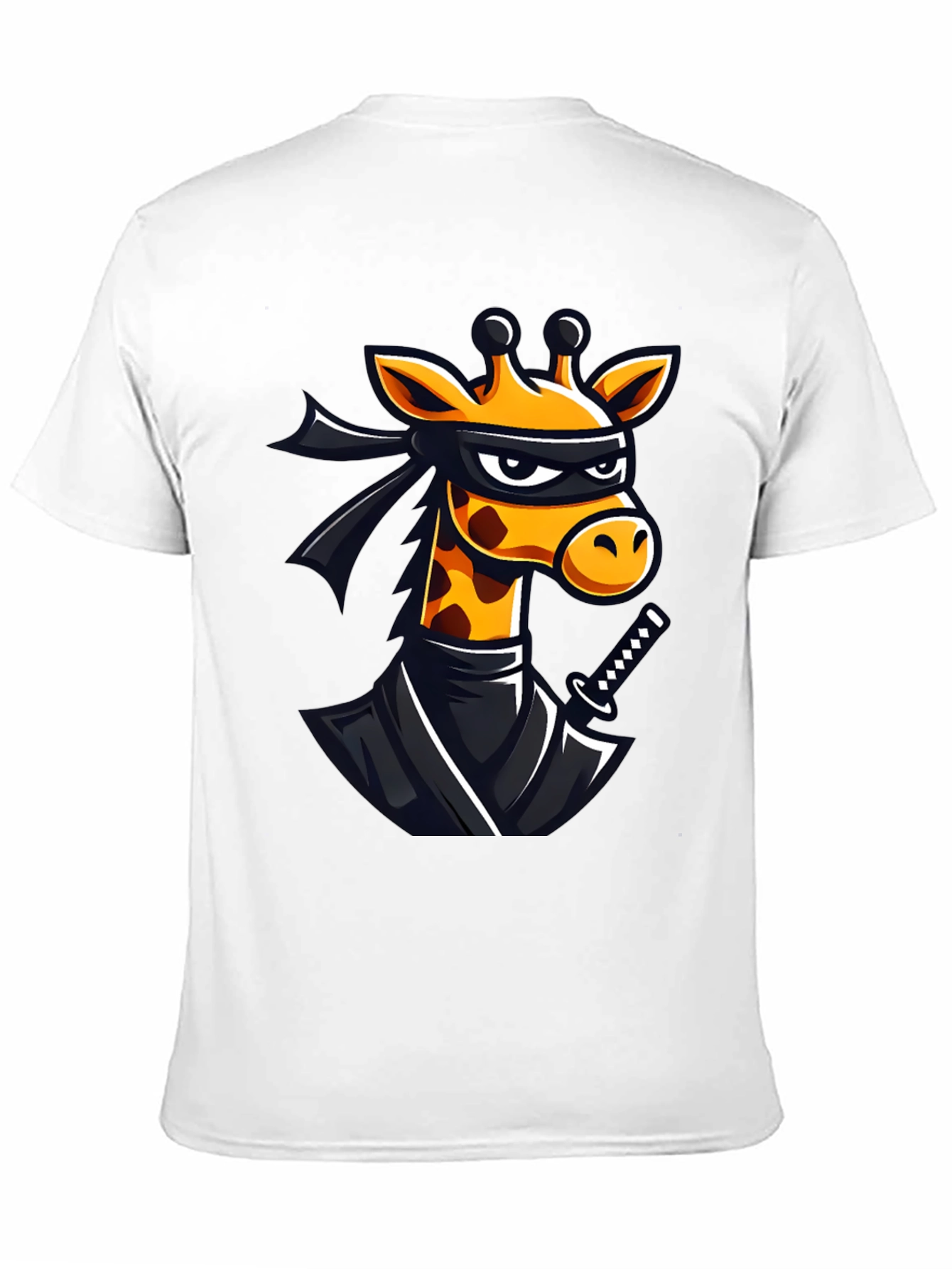 Ninja Giraffe Graphic T-Shirt - Black Cotton Tee
