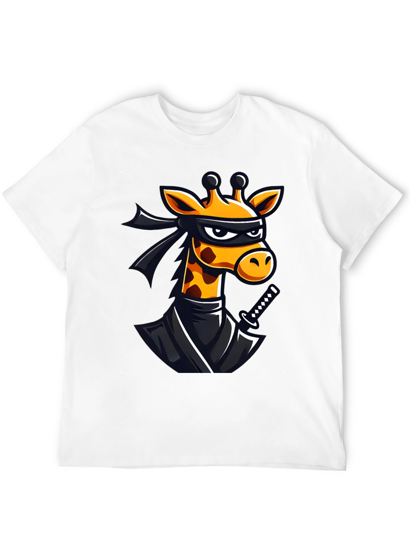 Ninja Giraffe Graphic T-Shirt - Black Cotton Tee