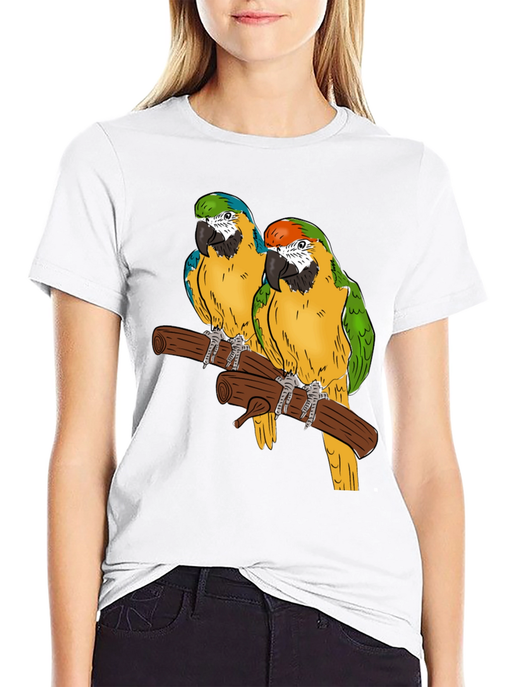 Parrot Graphic T-Shirt - Tropical Bird Tee