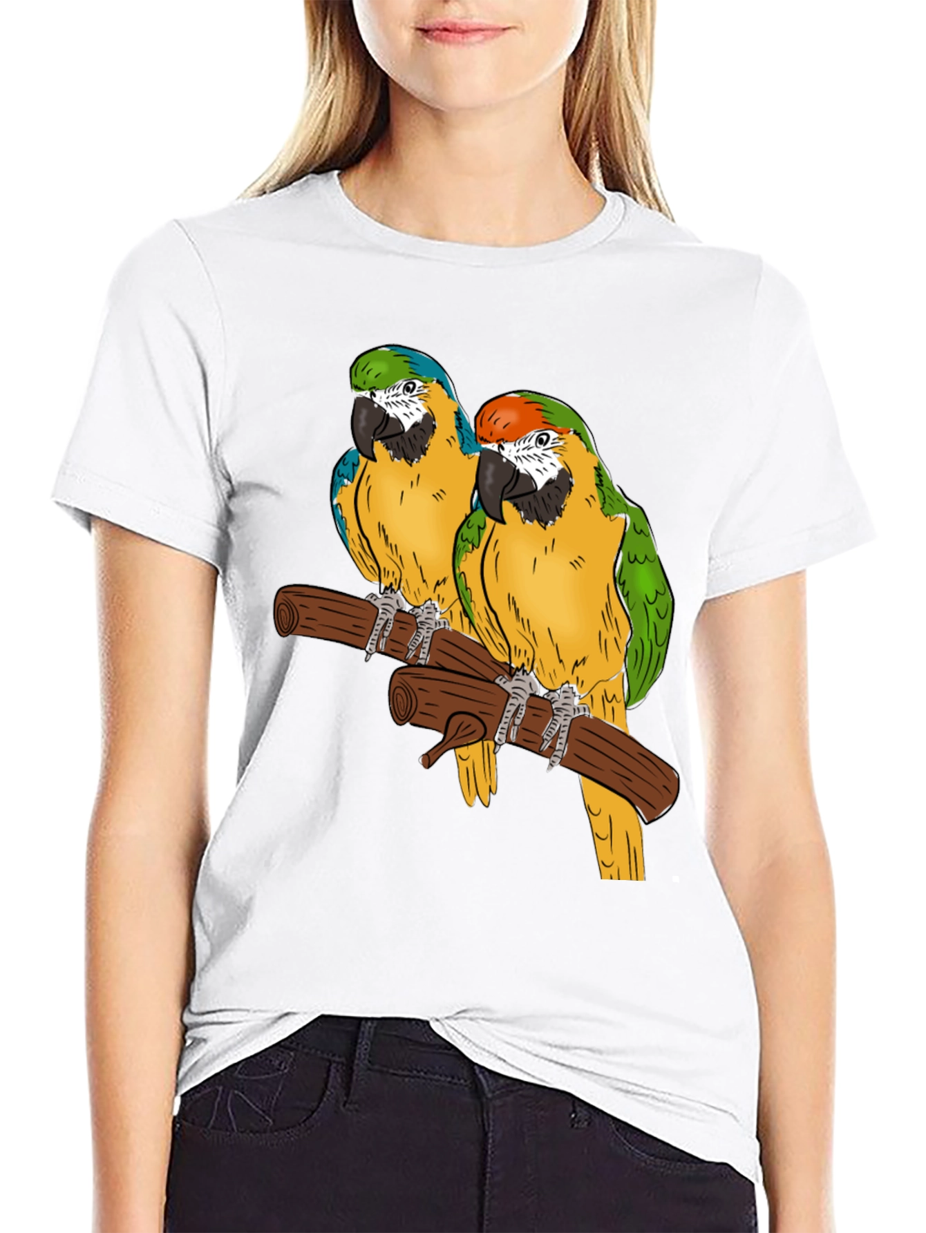 Parrot Graphic T-Shirt - Tropical Bird Tee