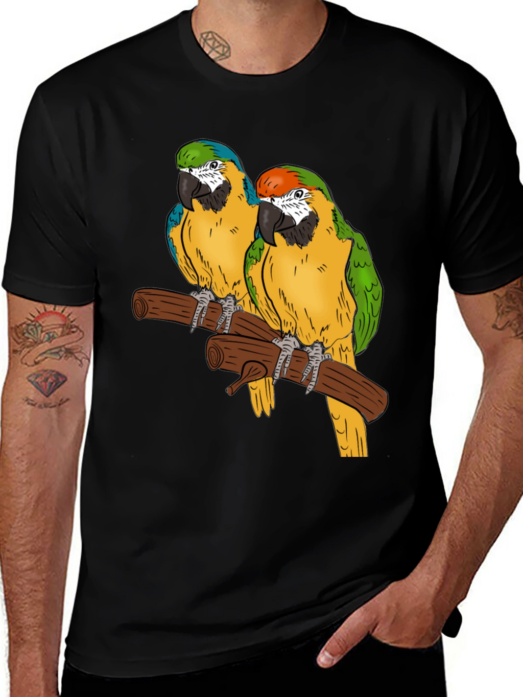 Parrot Graphic T-Shirt - Tropical Bird Tee