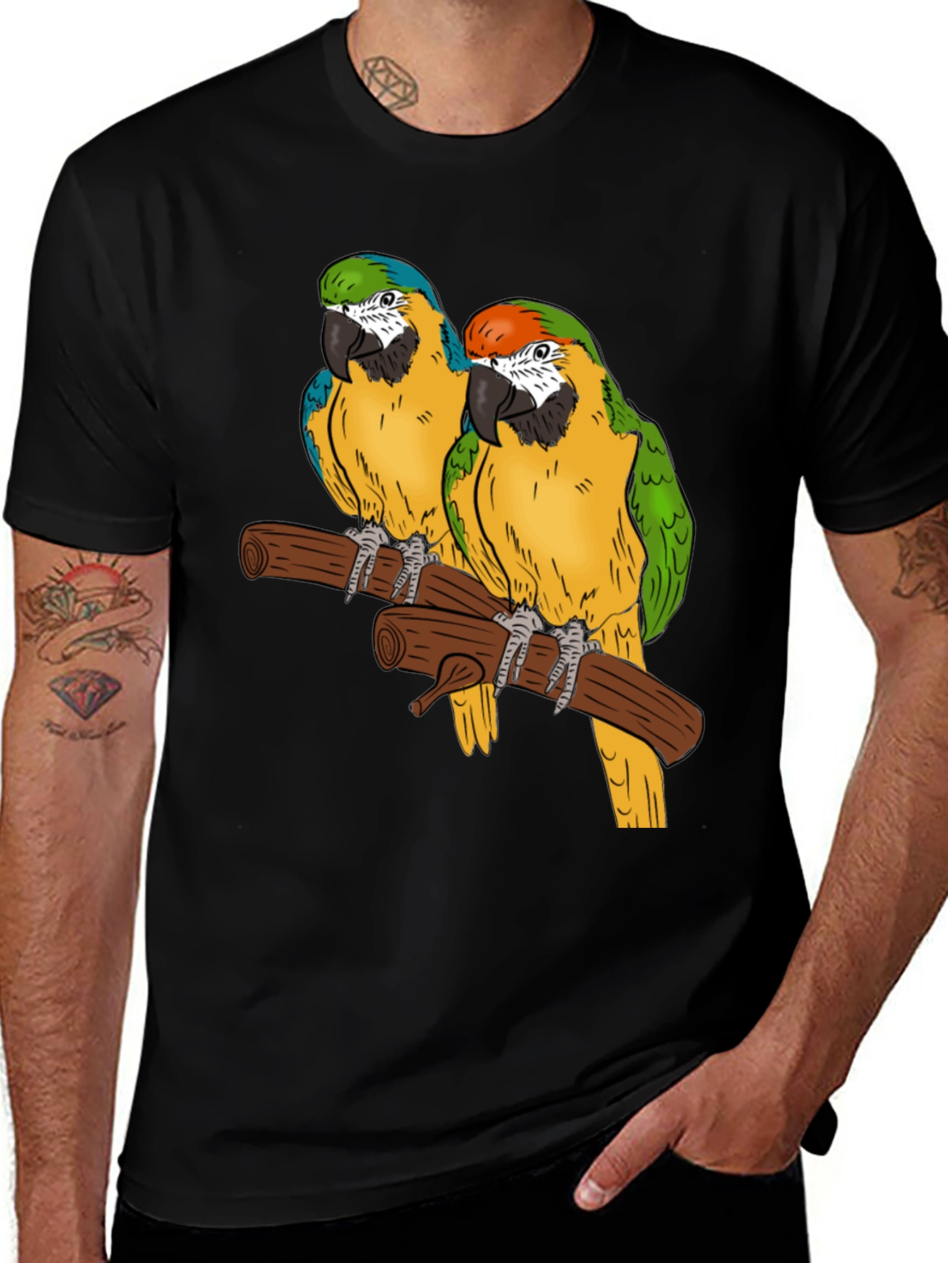 Parrot Graphic T-Shirt - Tropical Bird Tee