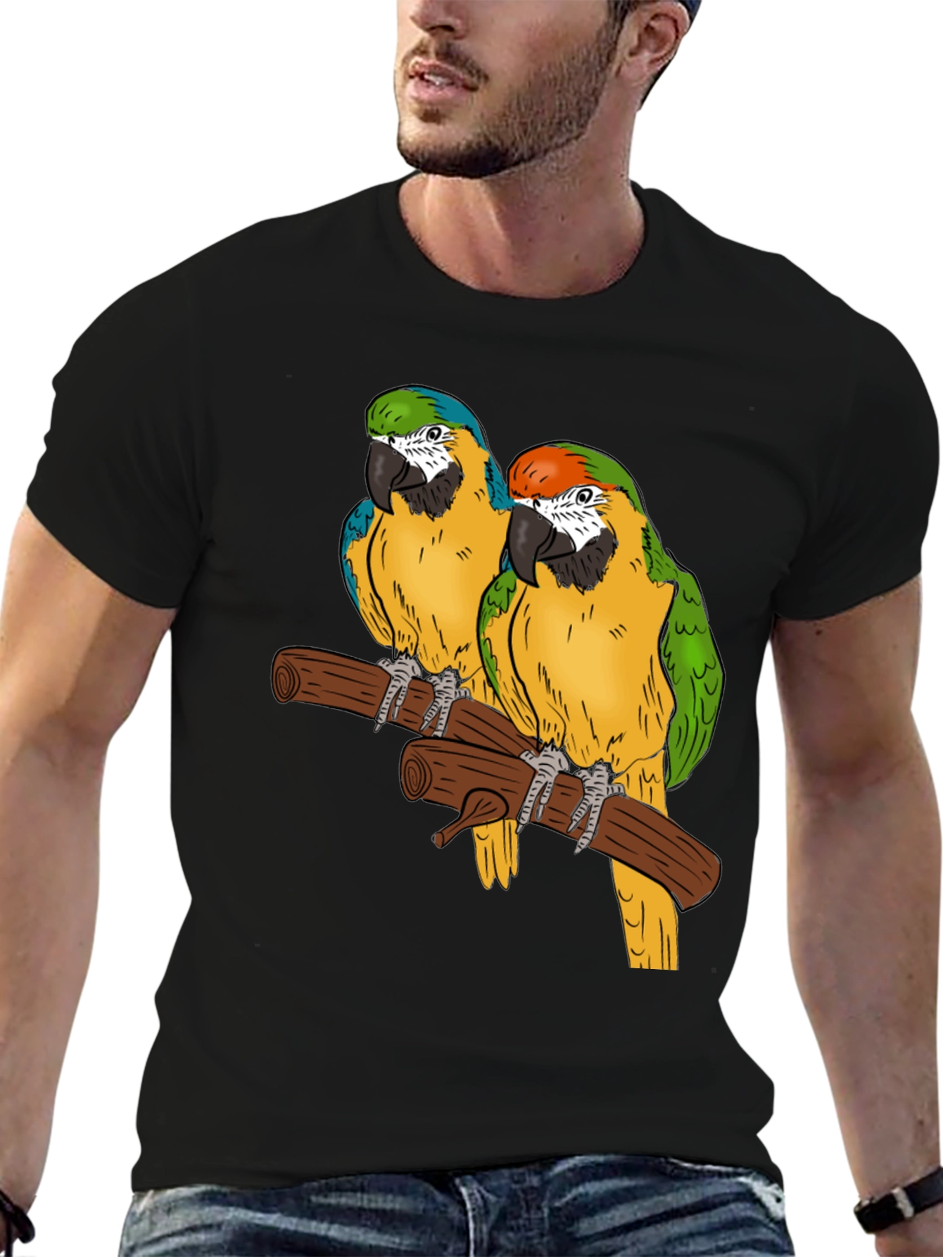 Parrot Graphic T-Shirt - Tropical Bird Tee