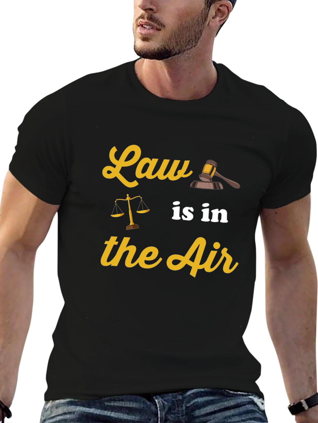 Law is in the Air Black T-Shirt