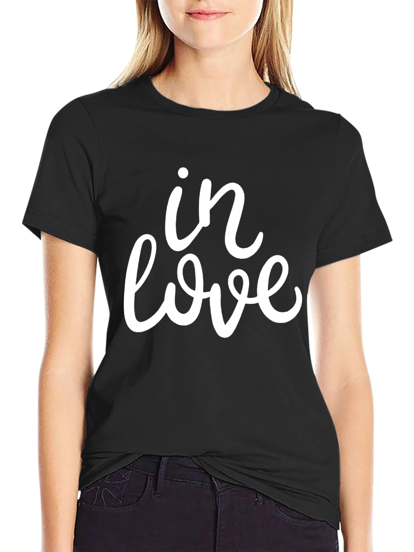 In Love Graphic Tee - Black Casual T-Shirt