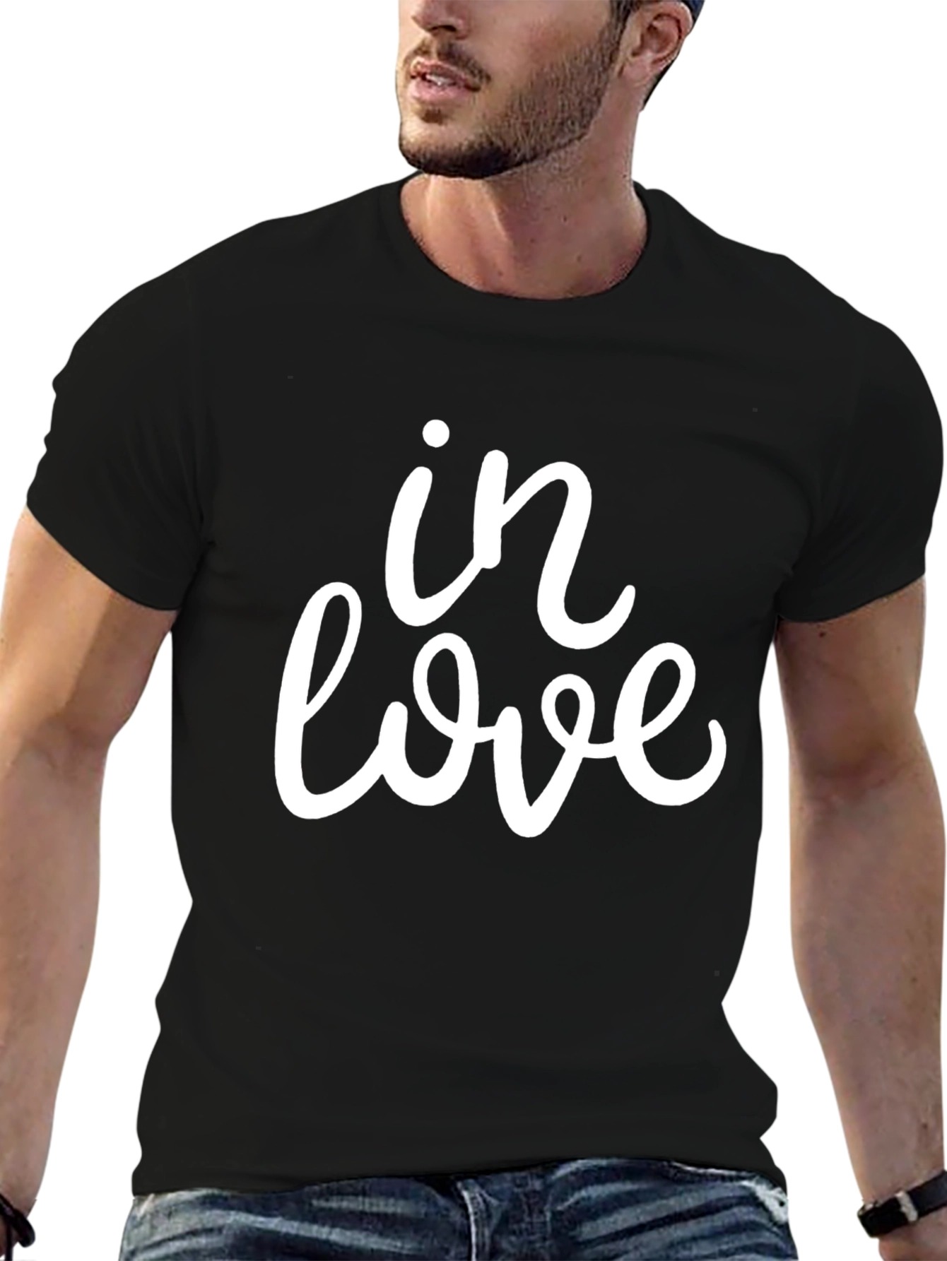 In Love Graphic Tee - Black Casual T-Shirt