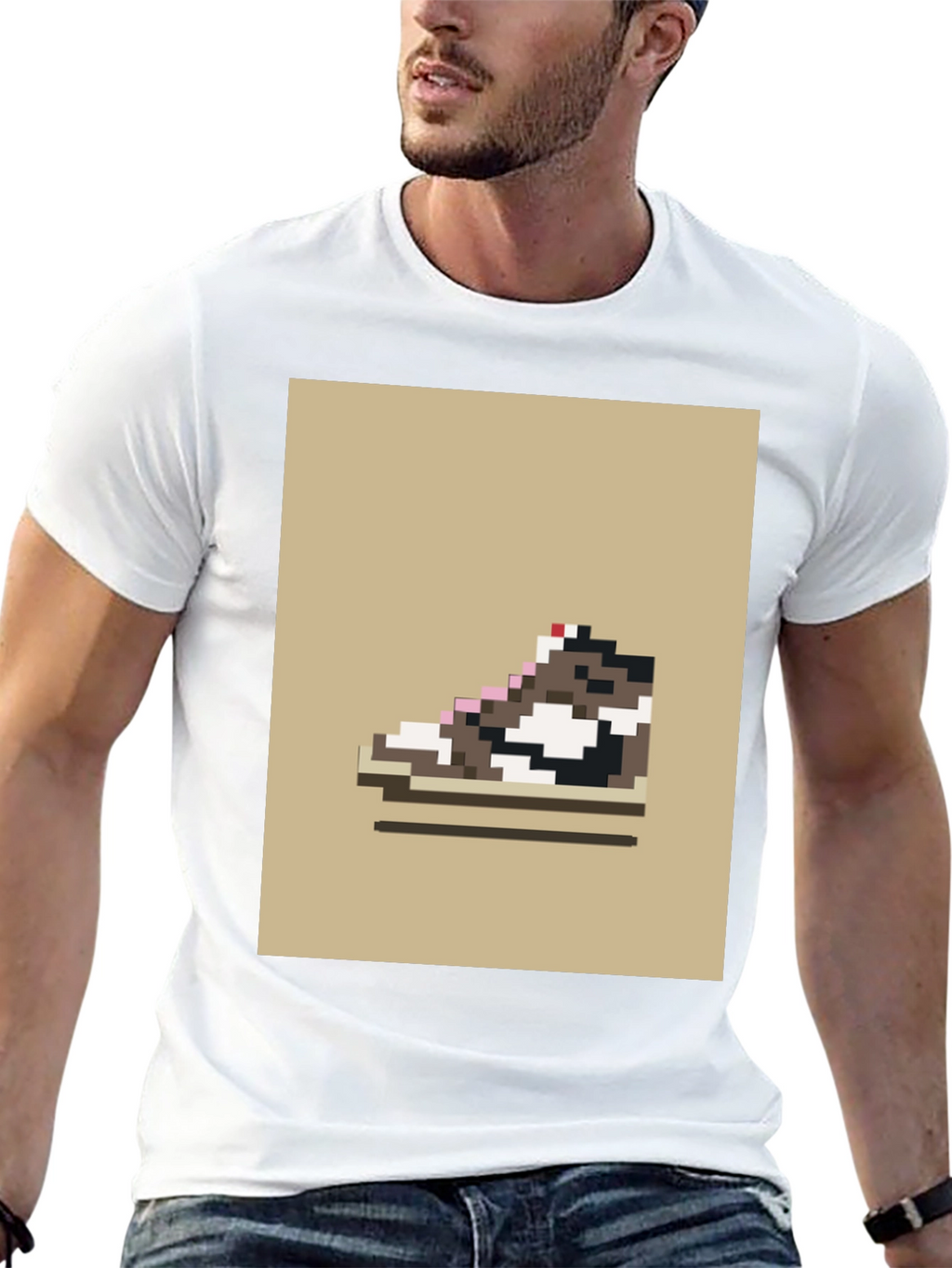 Pixel Sneaker Graphic Tee - Retro Style