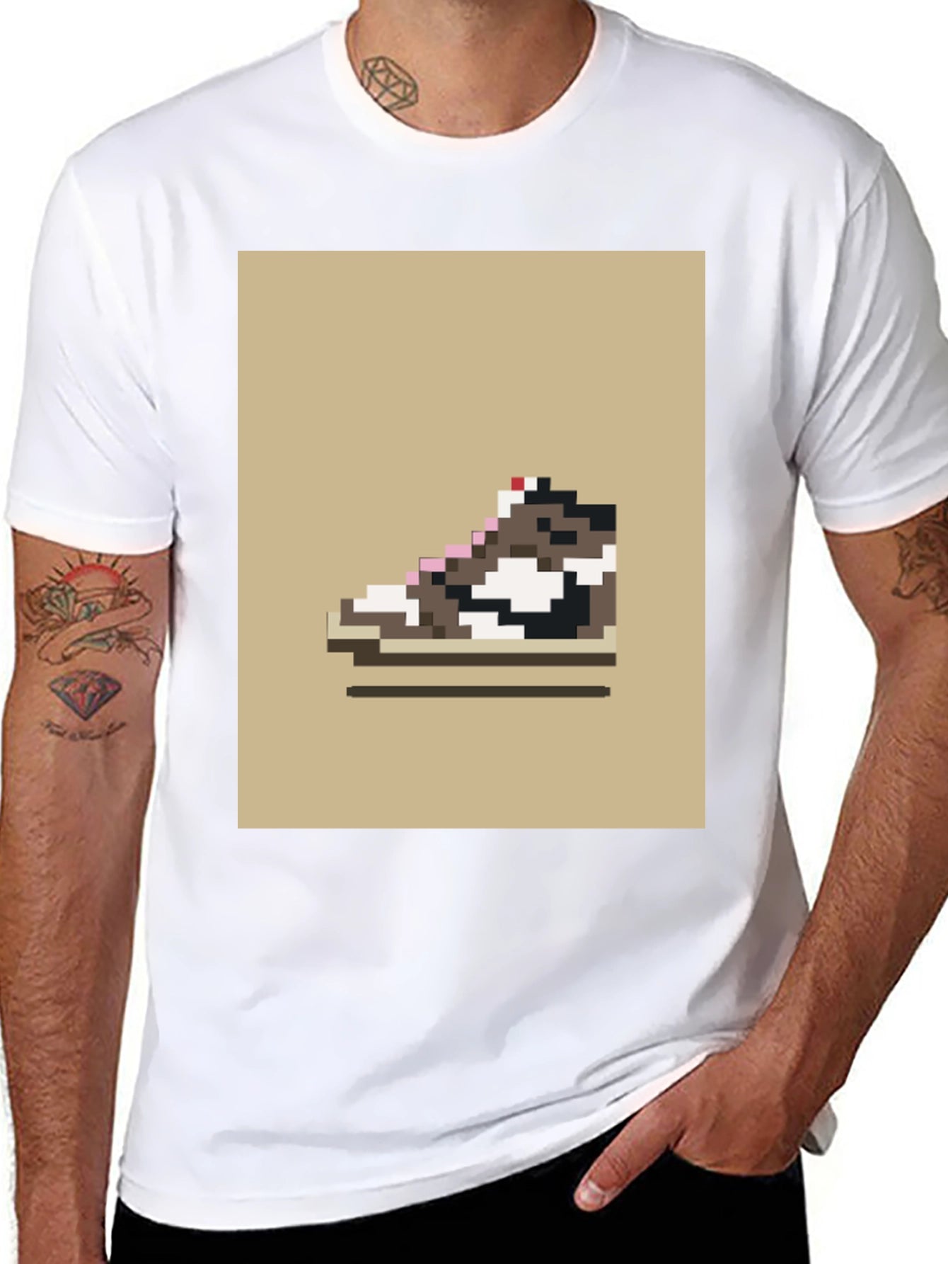Pixel Sneaker Graphic Tee - Retro Style