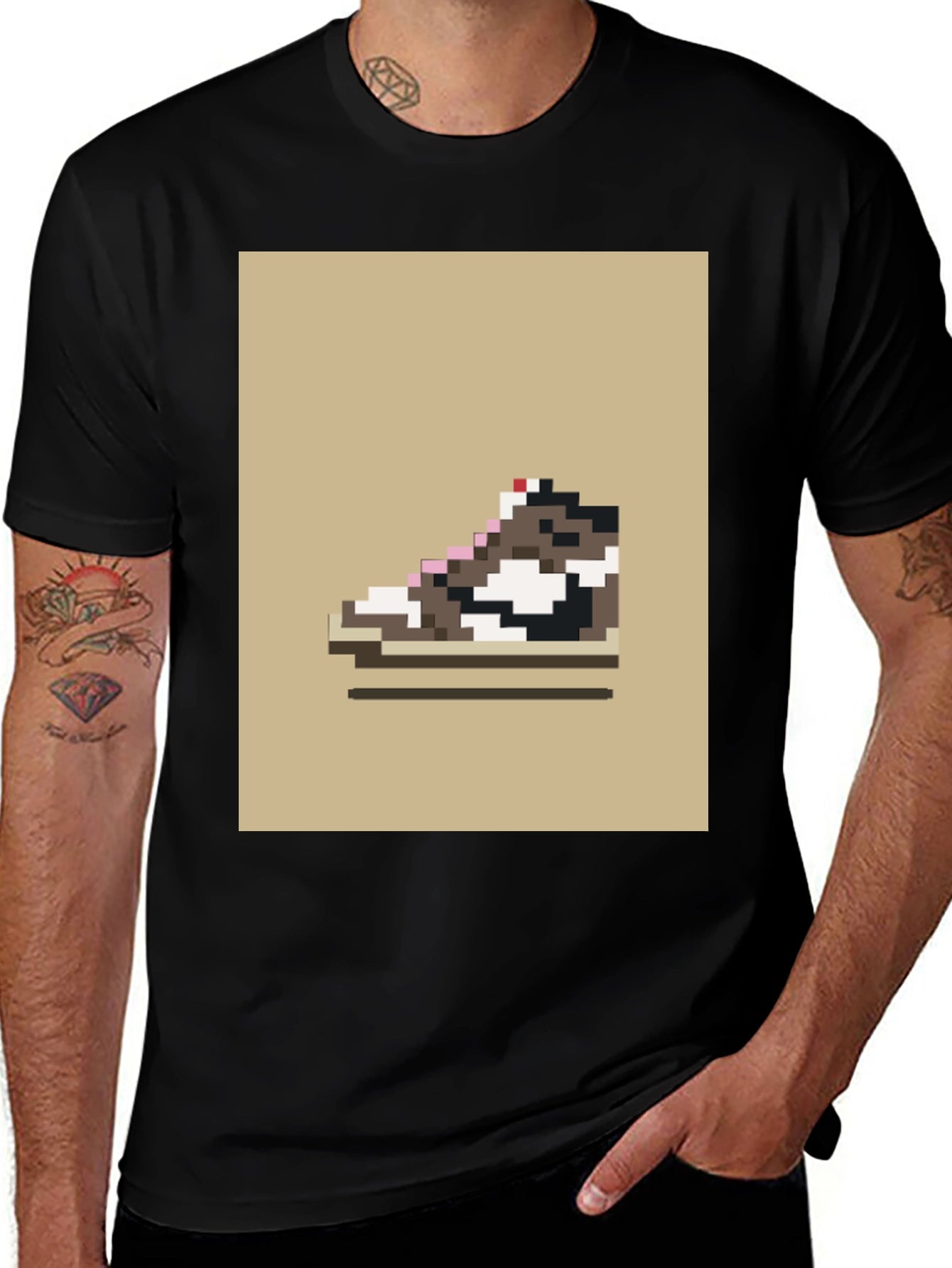 Pixel Sneaker Graphic Tee - Retro Style