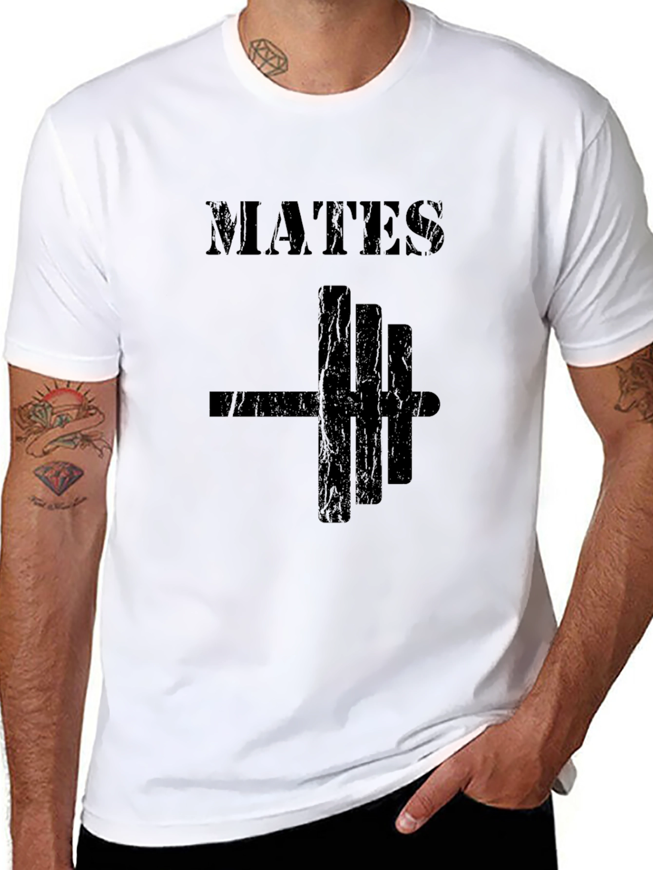 Mates Weightlifting T-Shirt Gym Fitness