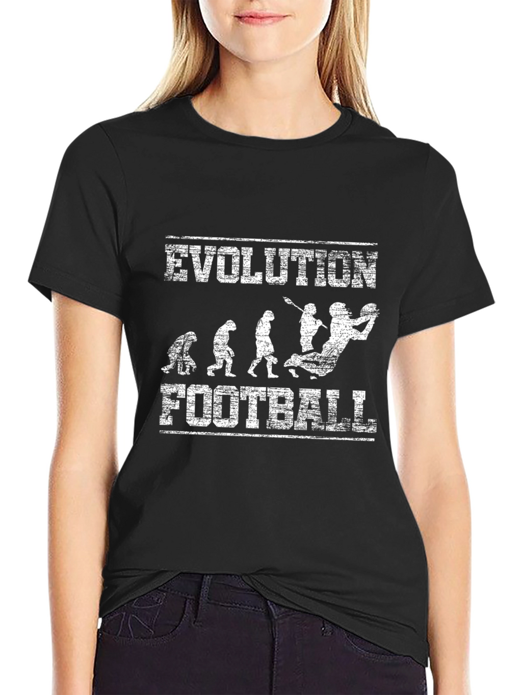 Evolution of Football Black T-Shirt