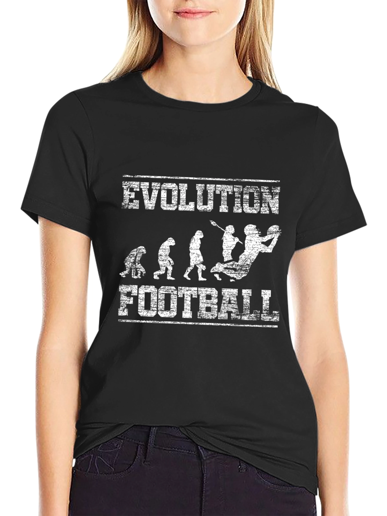 Evolution of Football Black T-Shirt