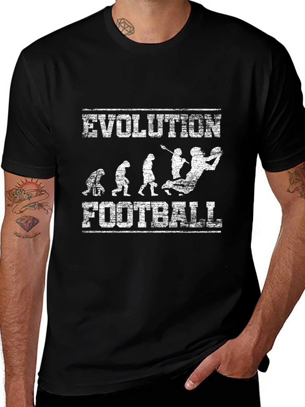 Evolution of Football Black T-Shirt