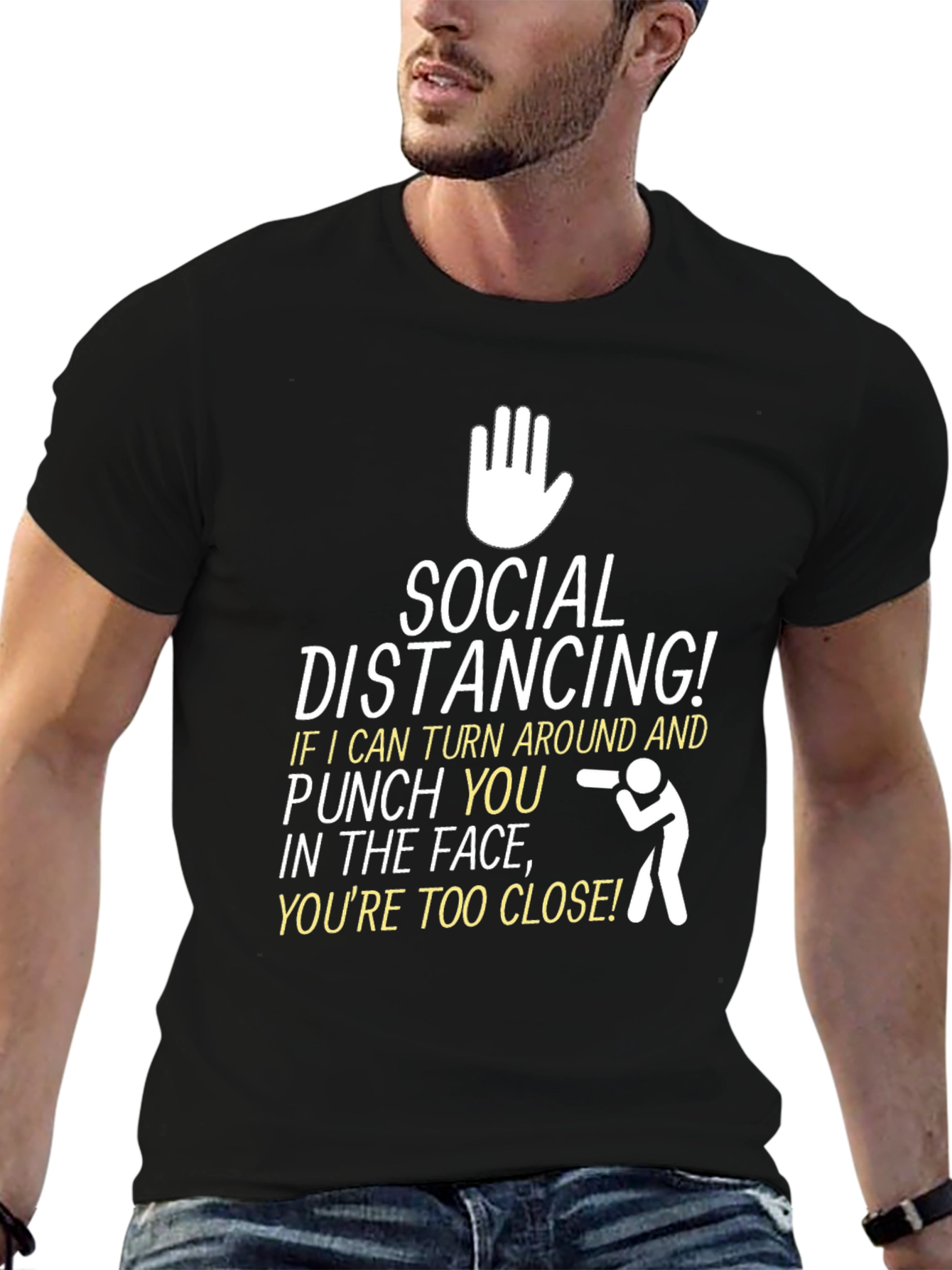 Social Distancing Graphic Tee - Funny Novelty T-Shirt