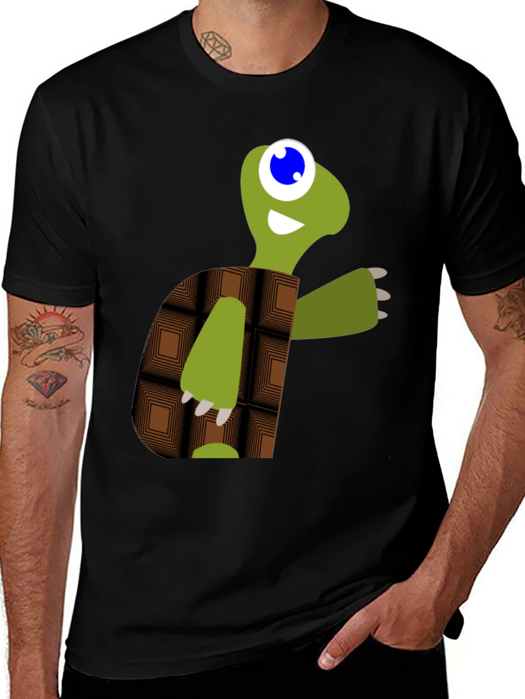 Turtle Graphic Tee - Black Casual Shirt