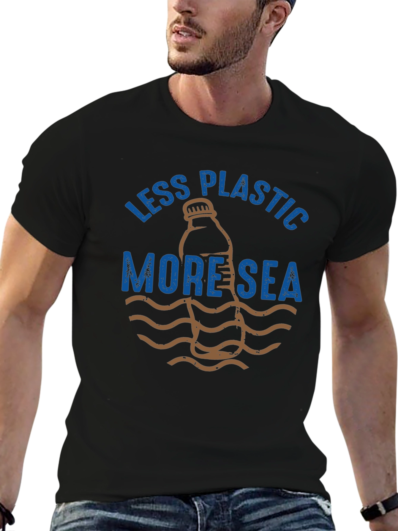 Eco-Friendly Less Plastic More Sea Graphic T-Shirt