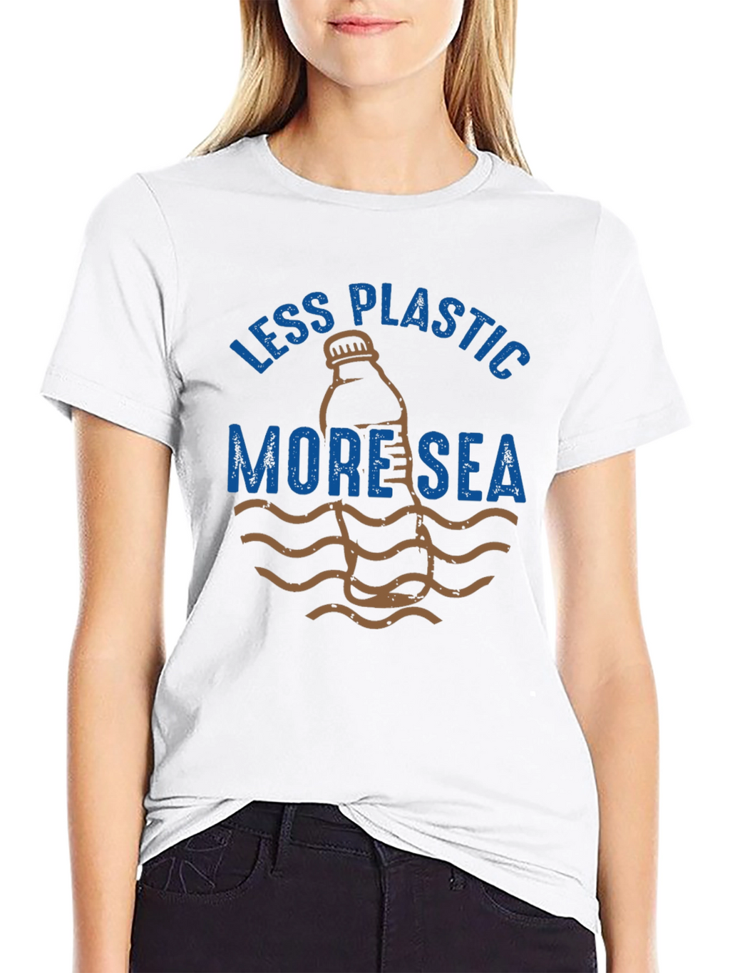 Eco-Friendly Less Plastic More Sea Graphic T-Shirt