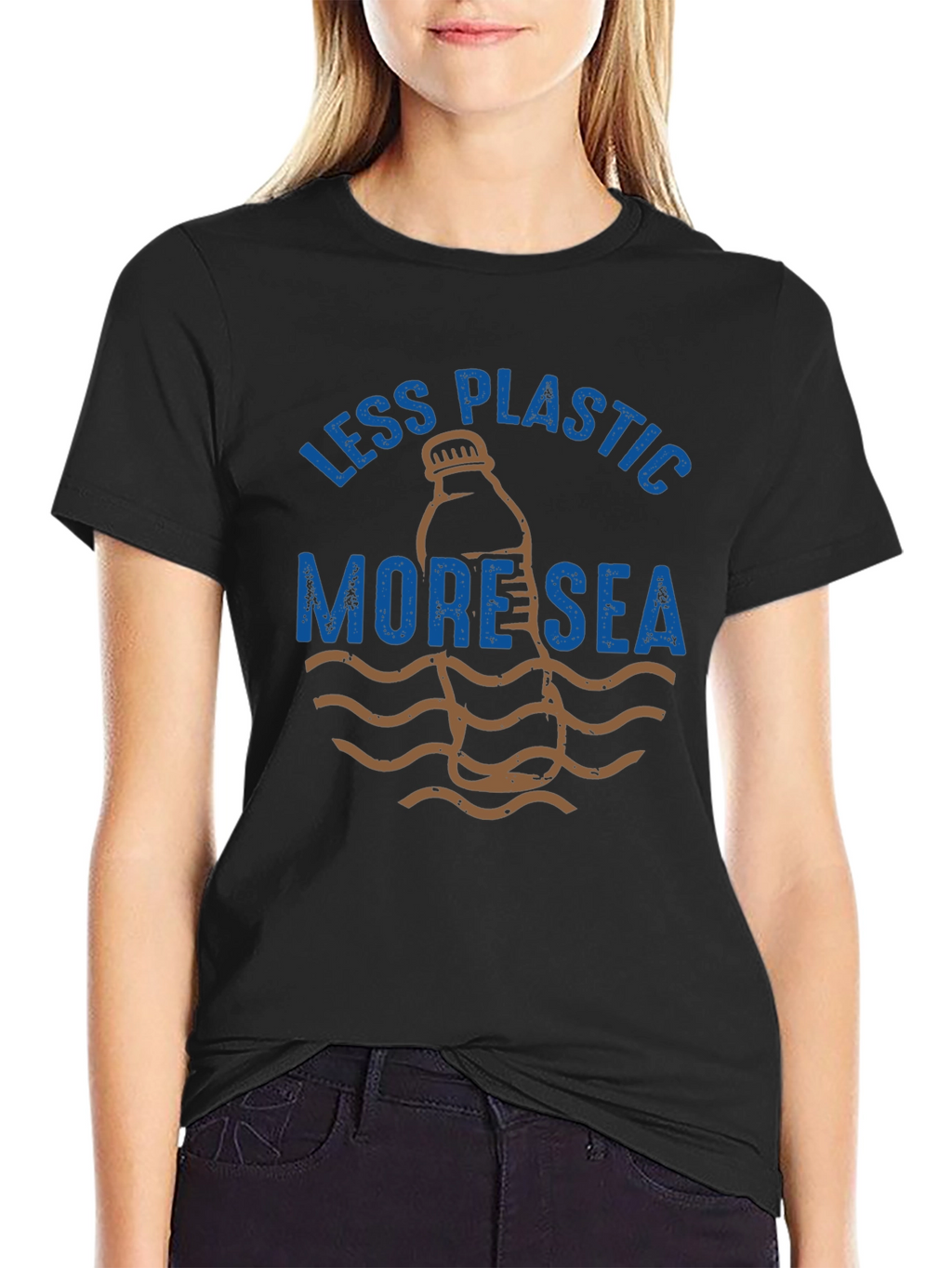 Eco-Friendly Less Plastic More Sea Graphic T-Shirt
