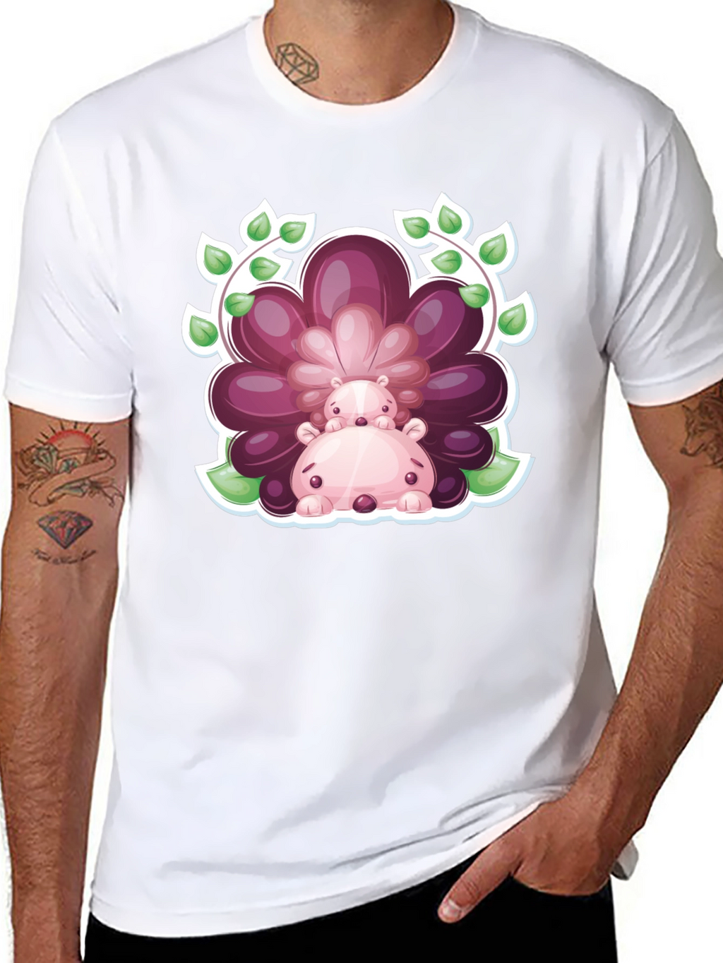 Cute Hedgehog Flower T-Shirt