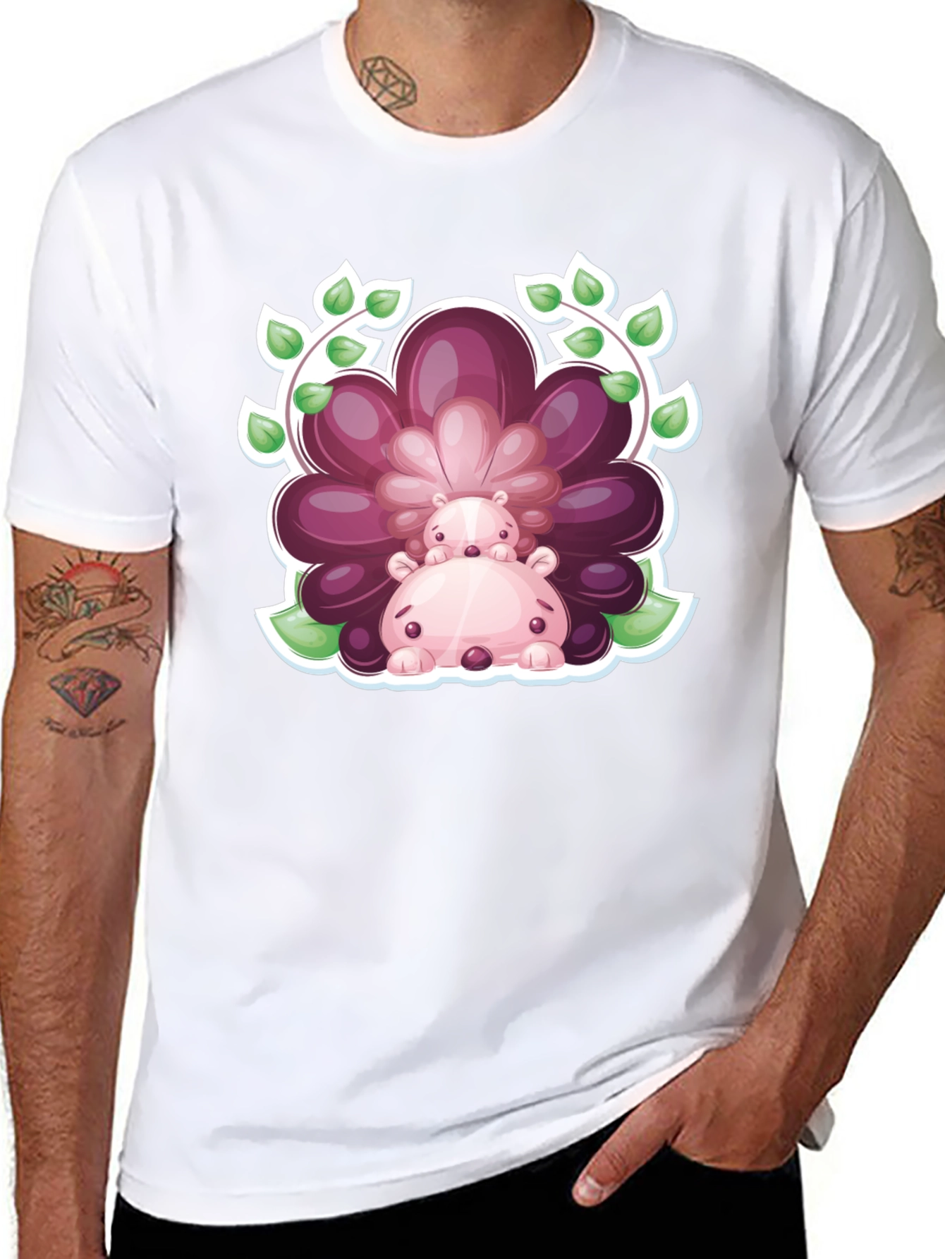 Cute Hedgehog Flower T-Shirt