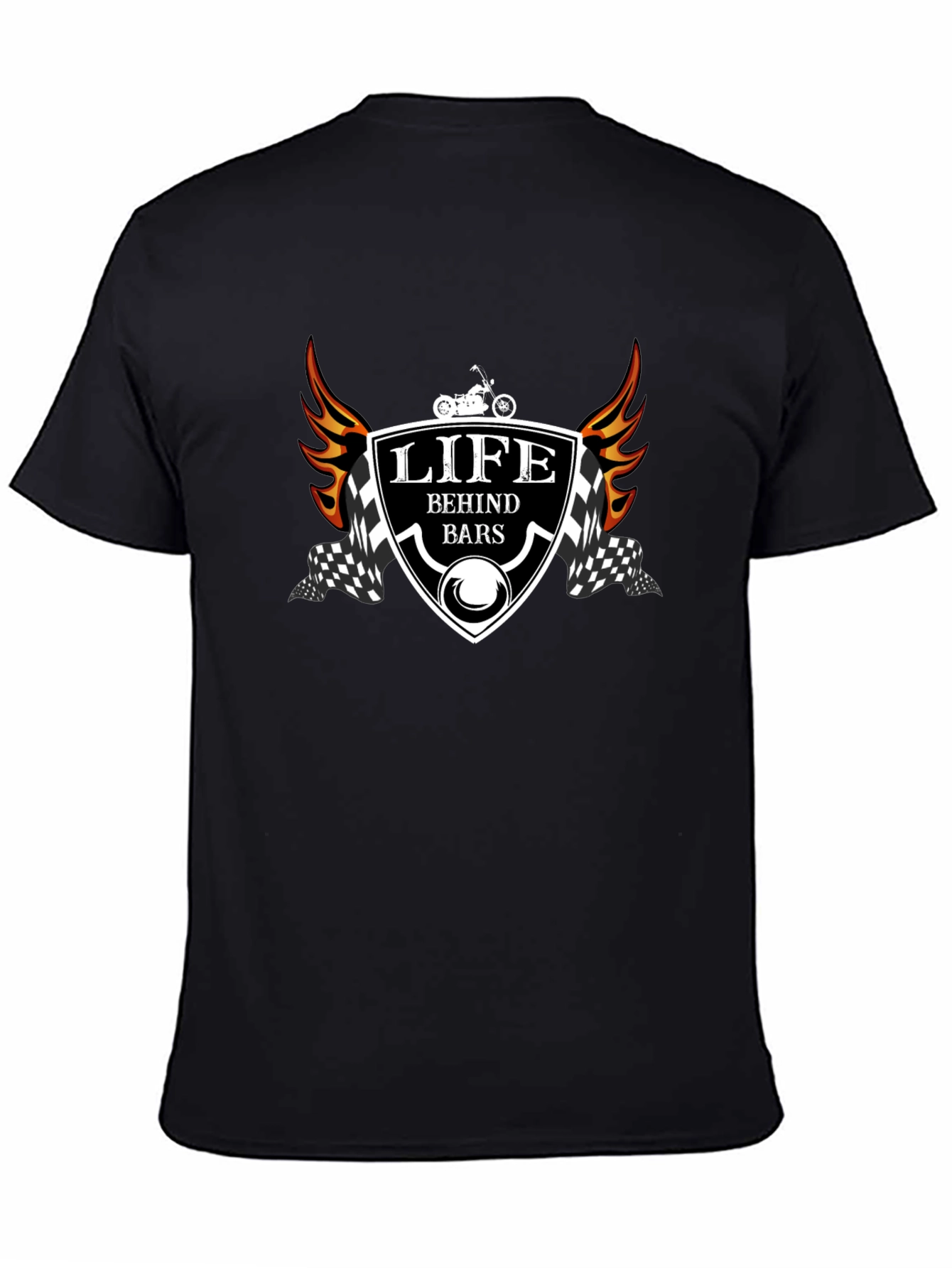 Life Behind Bars T-Shirt - Motorcycle Design
