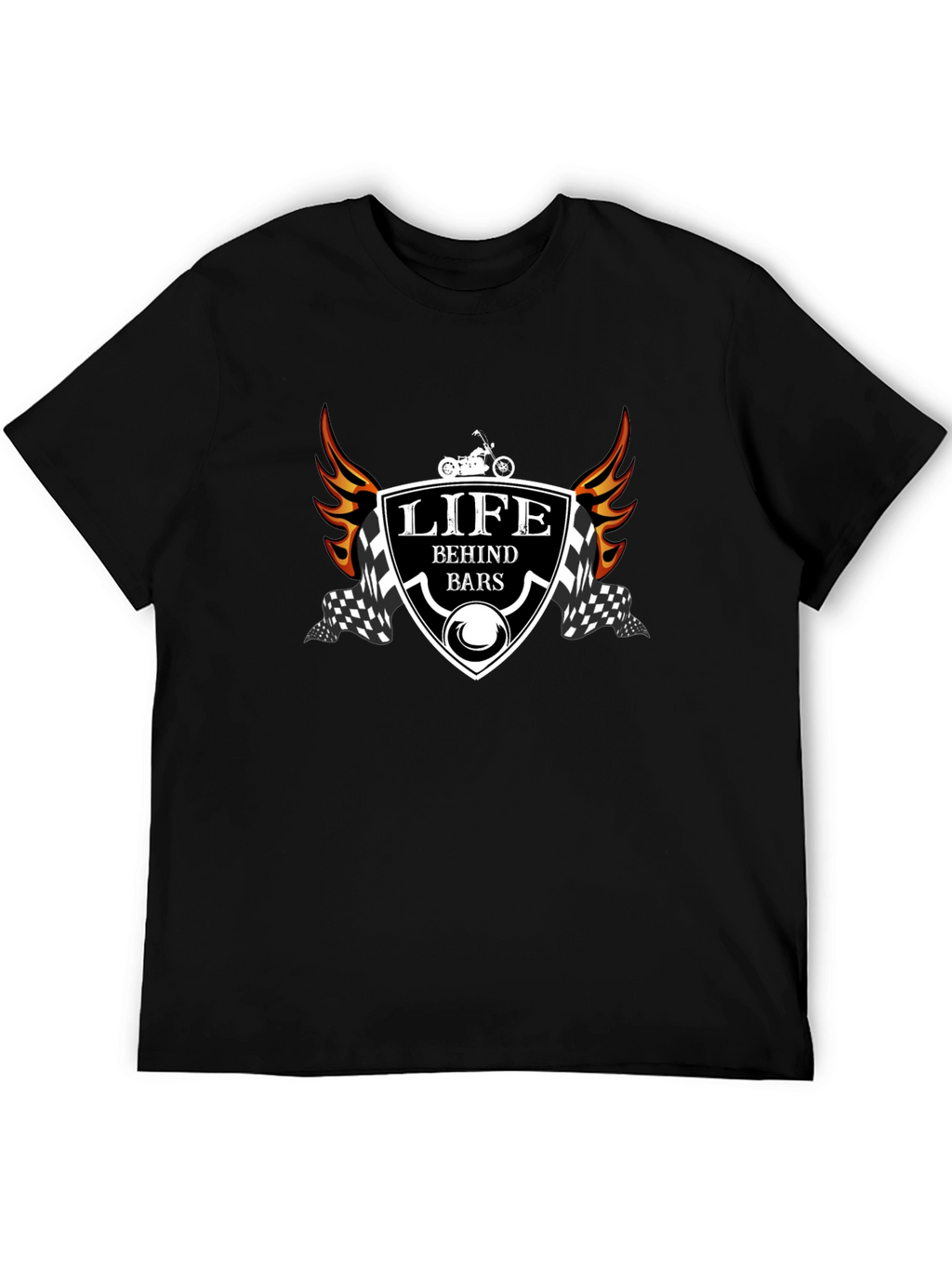 Life Behind Bars T-Shirt - Motorcycle Design