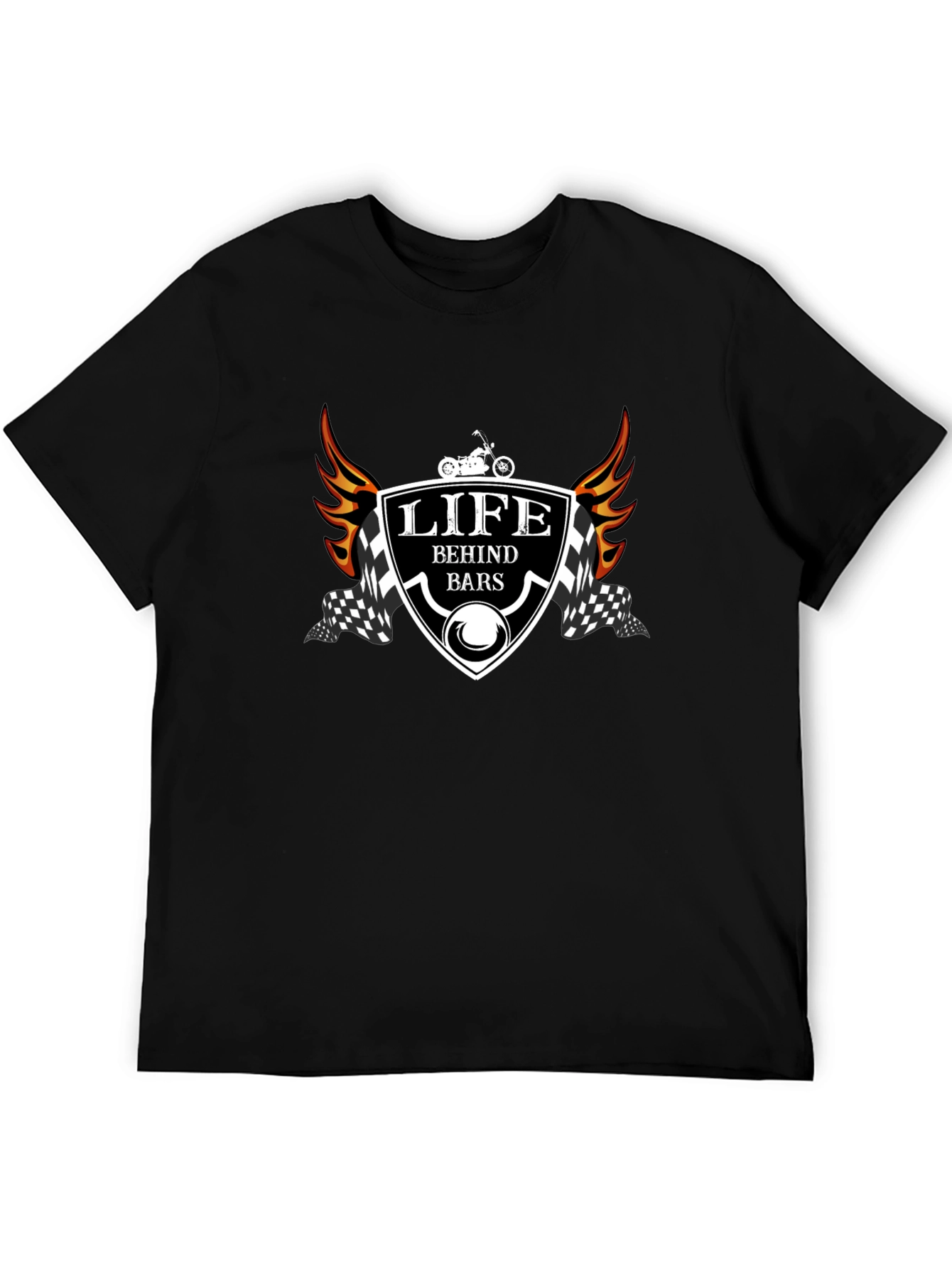 Life Behind Bars T-Shirt - Motorcycle Design
