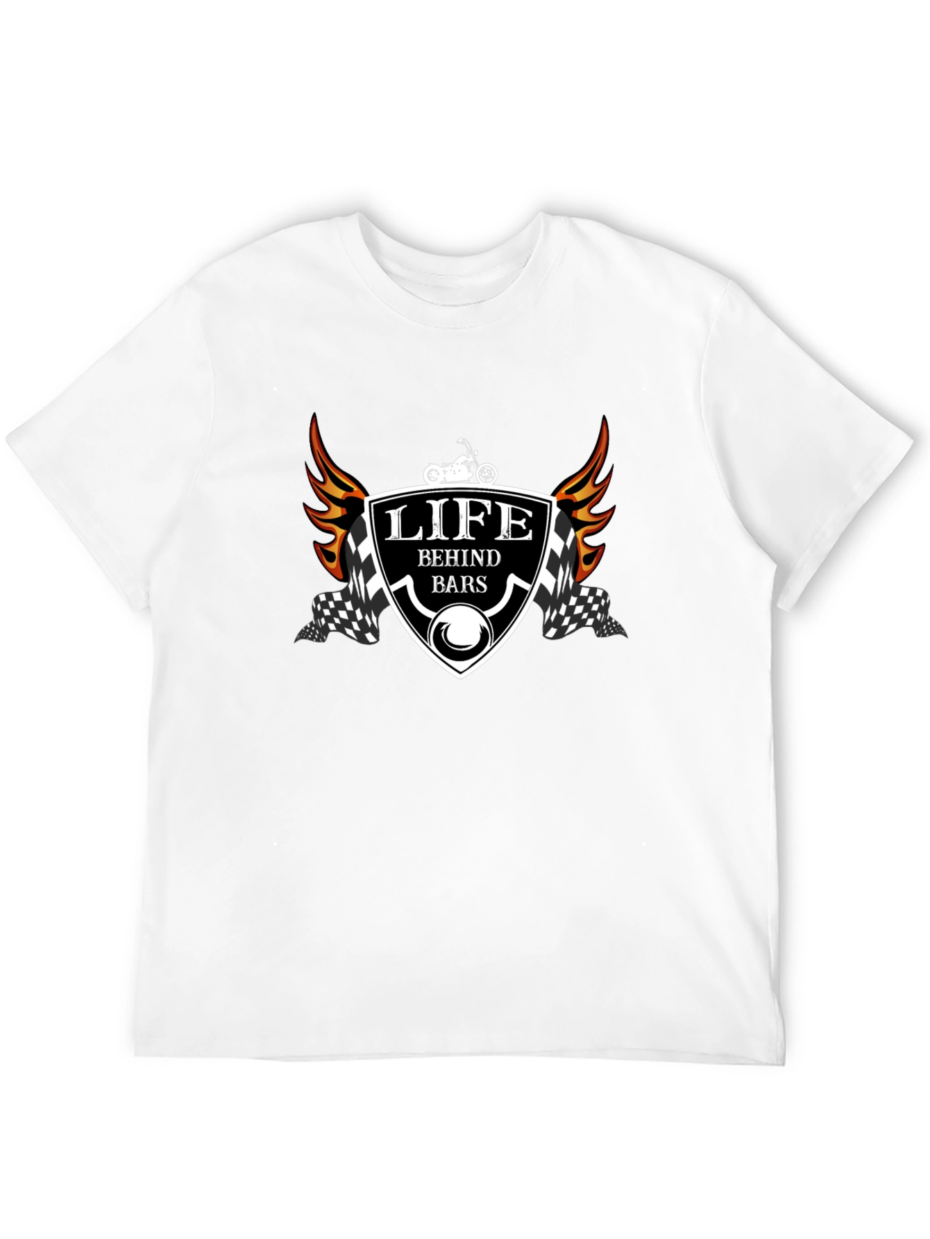 Life Behind Bars T-Shirt - Motorcycle Design