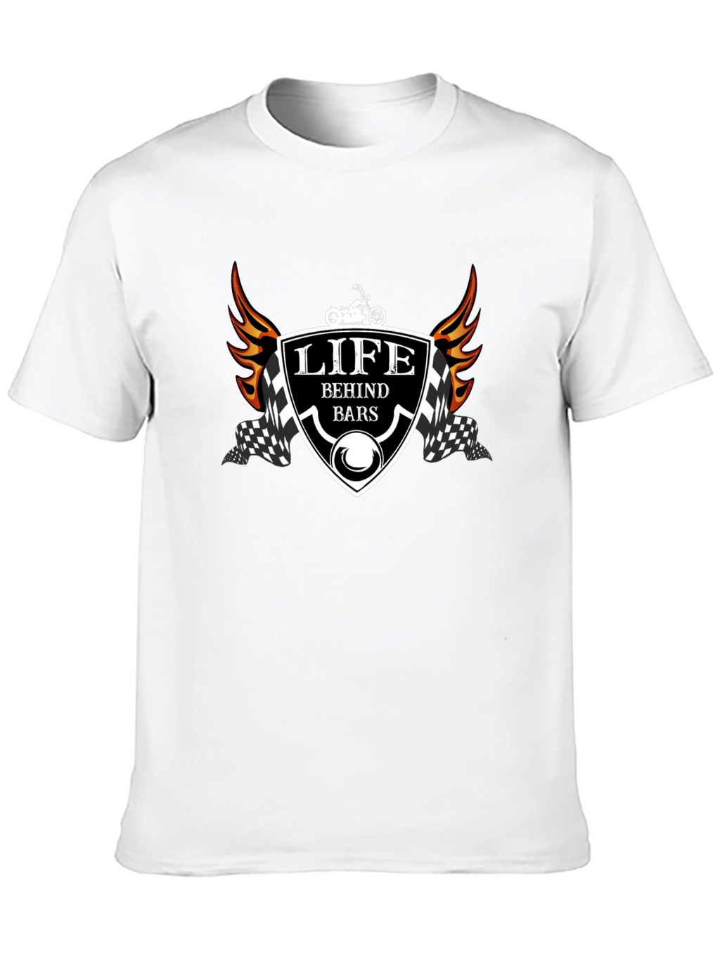 Life Behind Bars T-Shirt - Motorcycle Design