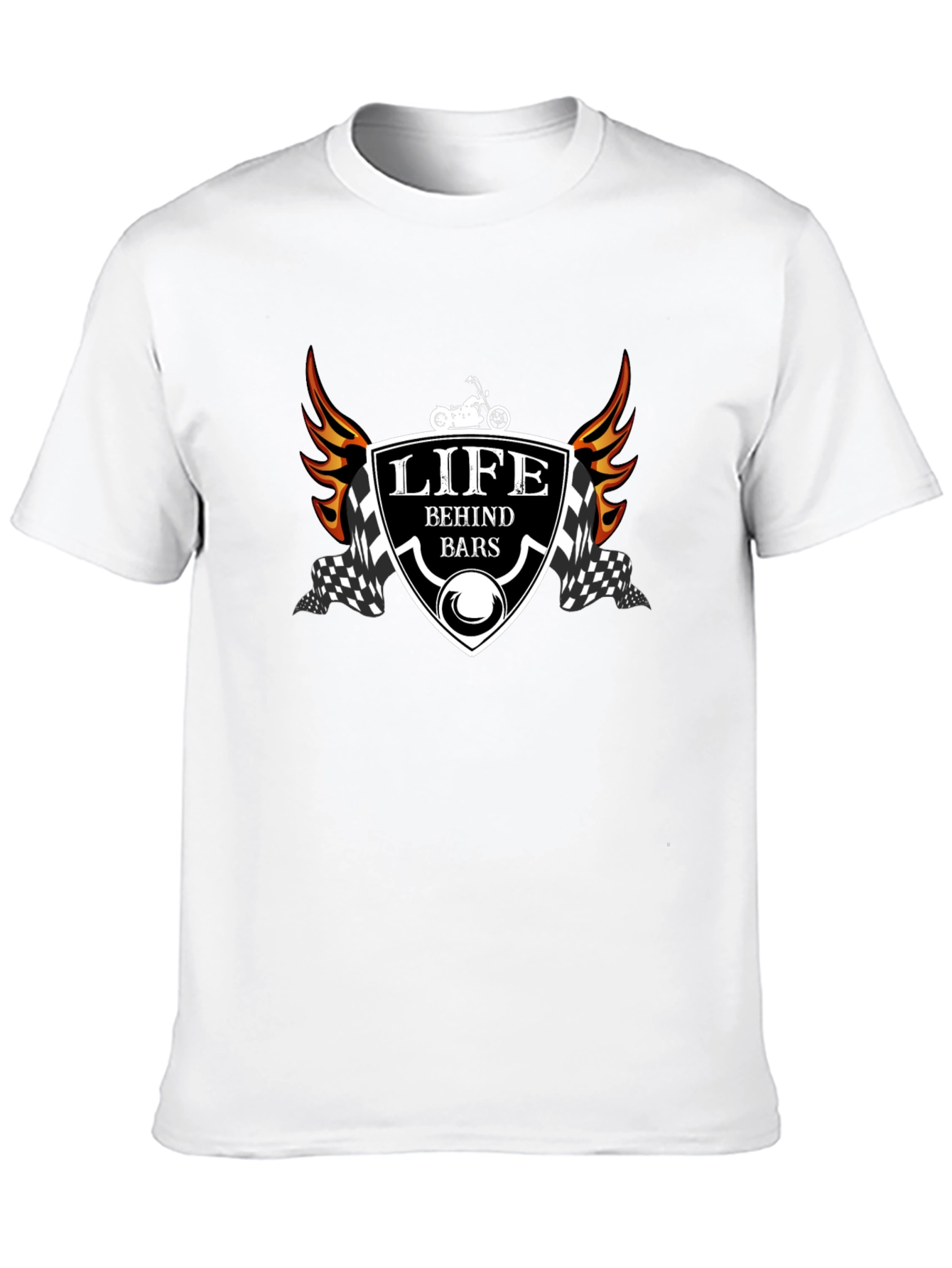 Life Behind Bars T-Shirt - Motorcycle Design