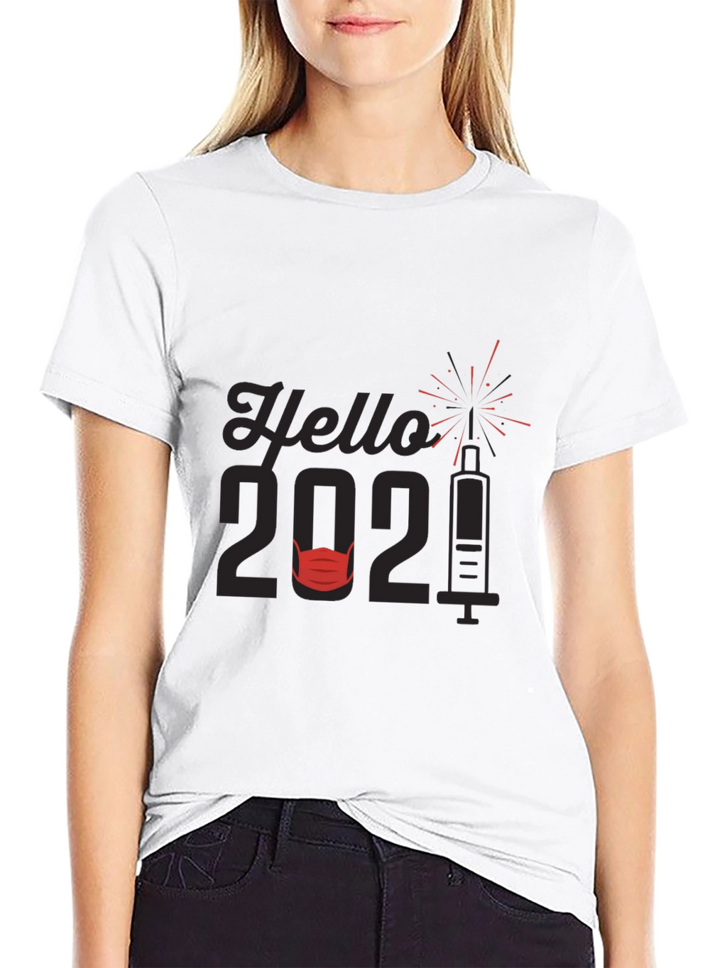 Hello 2021 T-Shirt Vaccine & Mask Design
