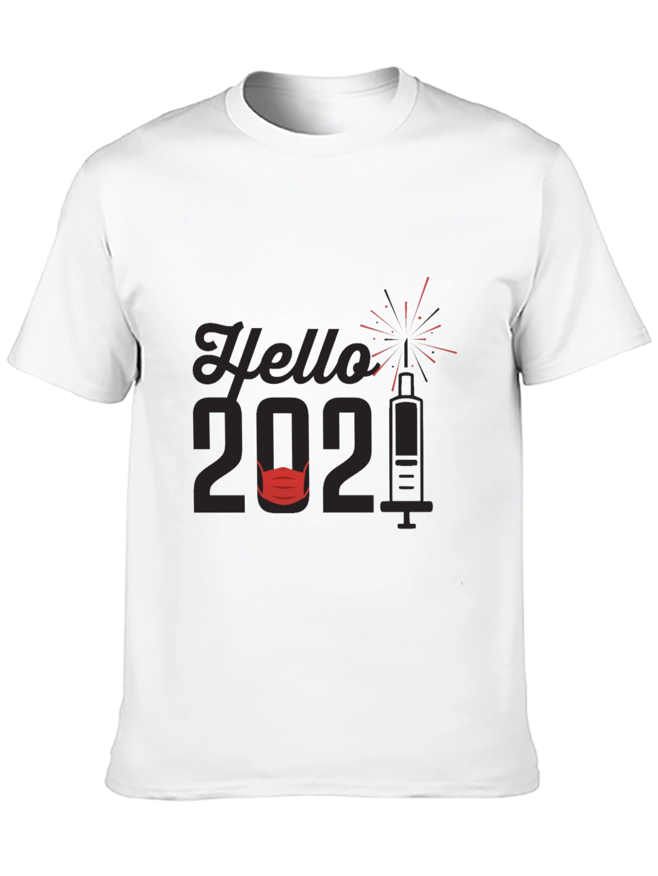 Hello 2021 T-Shirt Vaccine & Mask Design