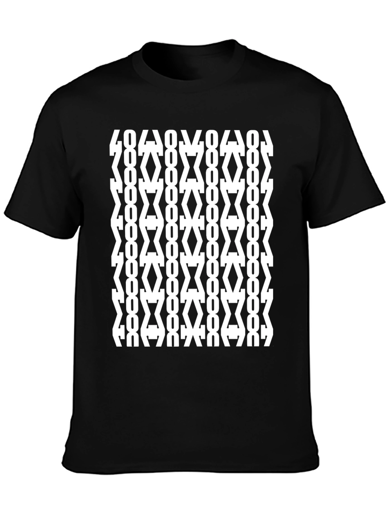 Geometric Pattern Black T-Shirt