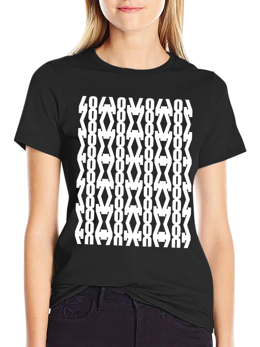 Geometric Pattern Black T-Shirt